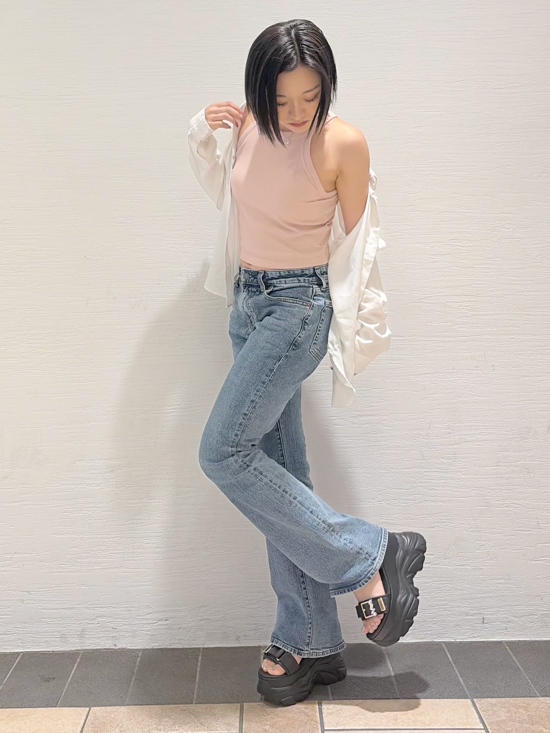 Maoさんの「ESPERANZA｜ビジューベルトスニーカーソールスポサン」を使ったコーディネート
