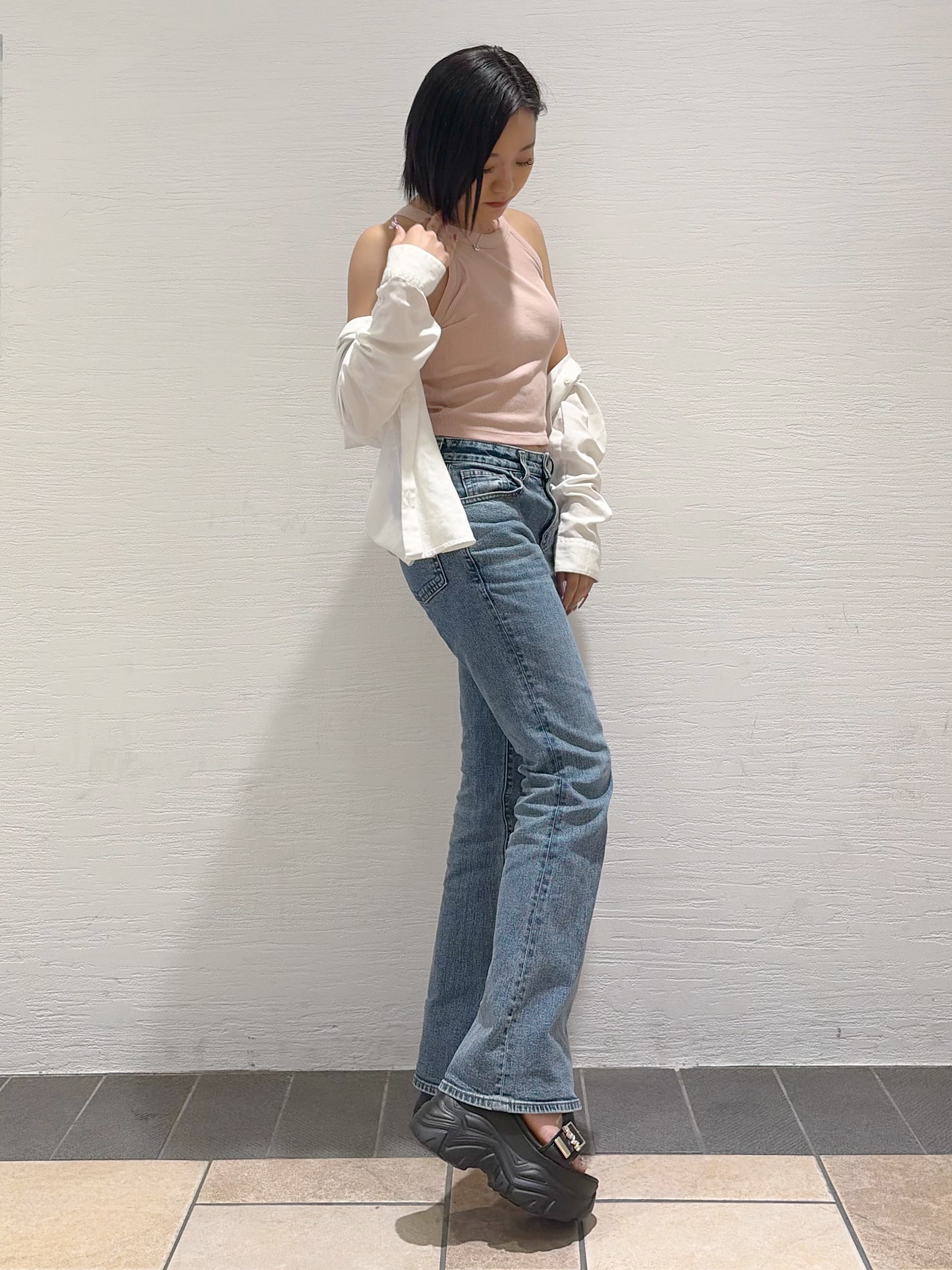 Maoさんの「ESPERANZA｜ビジューベルトスニーカーソールスポサン」を使ったコーディネート