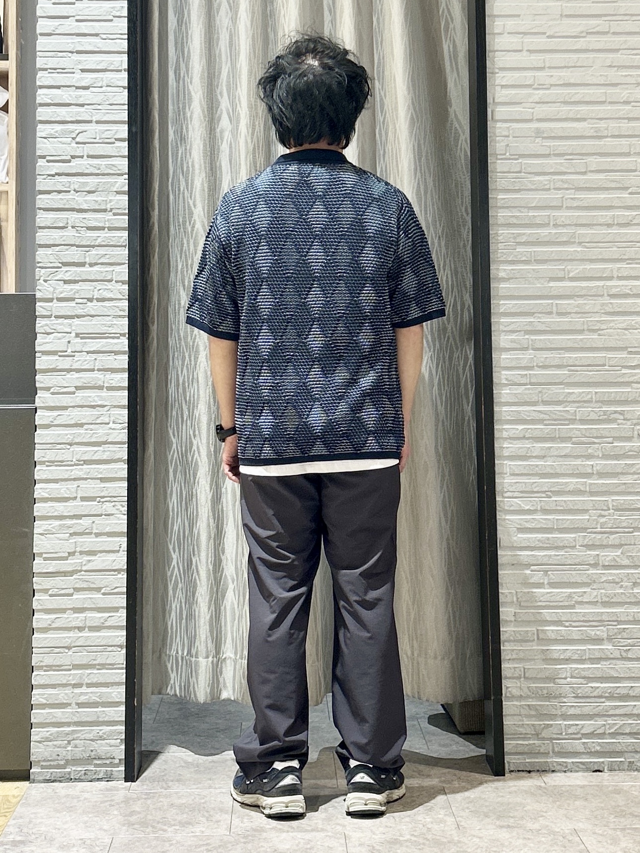 KENJI Iさんの「THE SHOP TK｜【主張しすぎない配色バランス】アーガイルメッシュポロ半袖Tシャツ 洗濯機OK」を使ったコーディネート