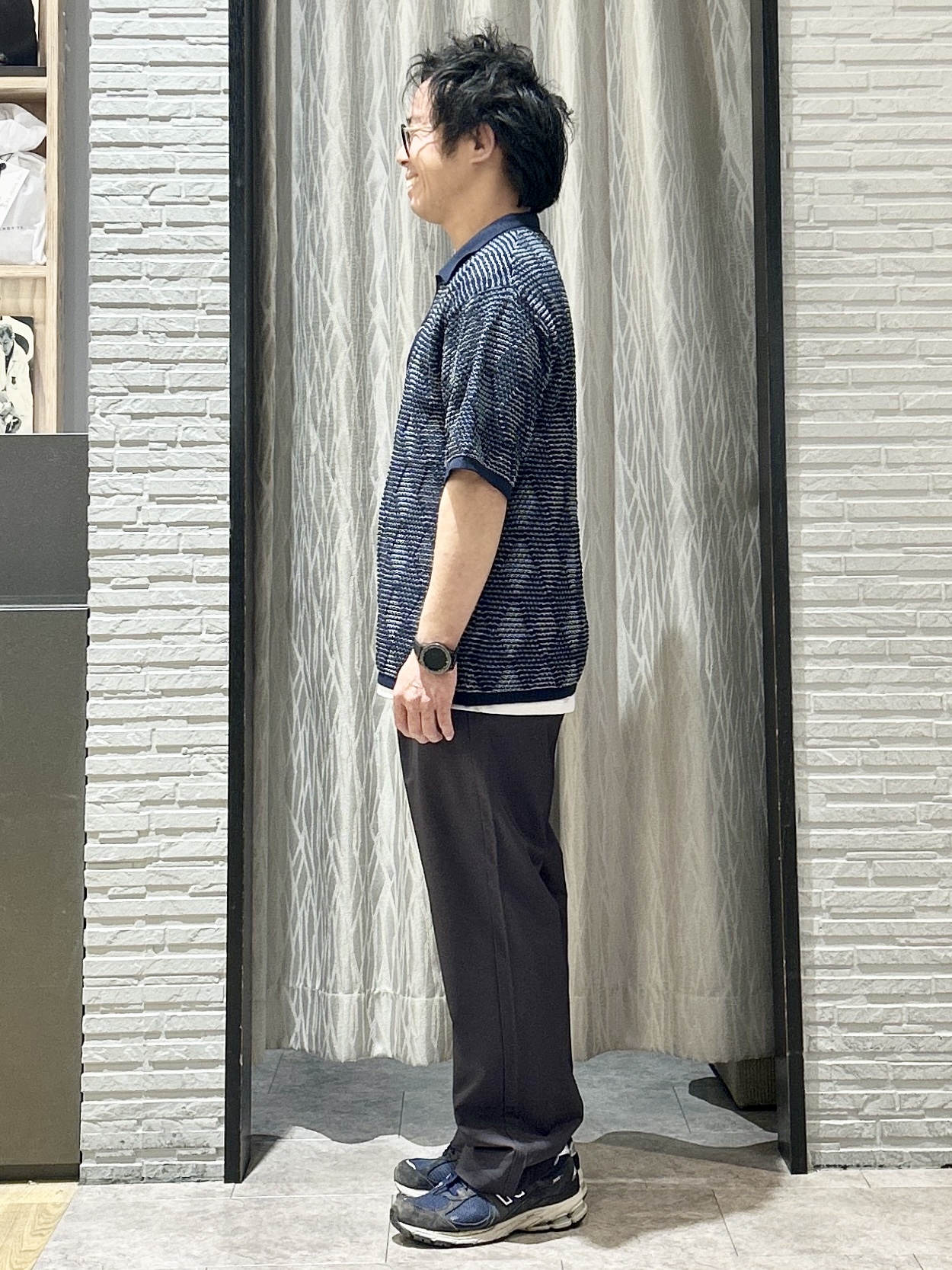 KENJI Iさんの「THE SHOP TK｜【主張しすぎない配色バランス】アーガイルメッシュポロ半袖Tシャツ 洗濯機OK」を使ったコーディネート