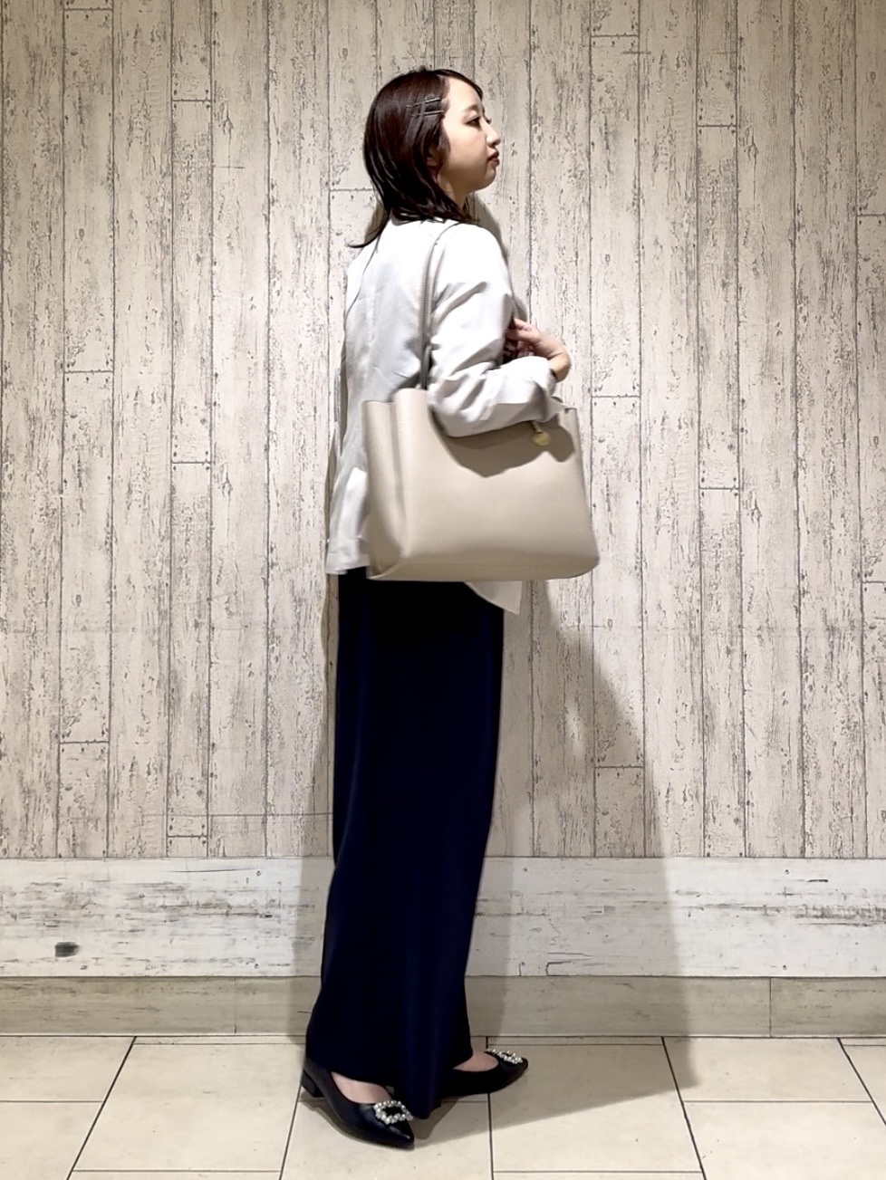 YUKAさんの「index｜《再入荷》ダブルブレストテーラードジャケット【接触冷感／吸水速乾／イージーアイロン／防シワ／洗濯機O」を使ったコーディネート