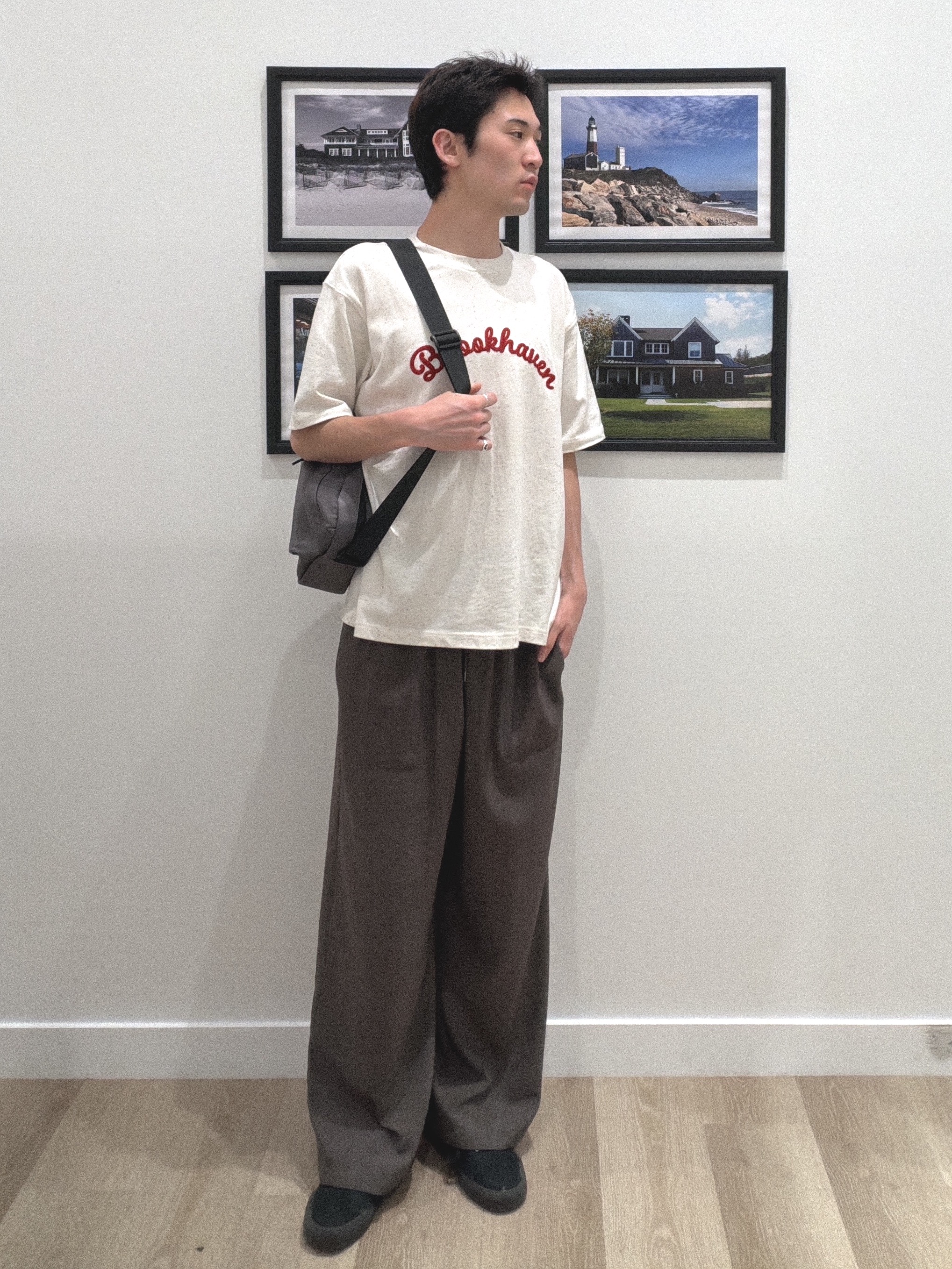 oikawaさんの「Dessin｜【ユニセックス/洗える】ネップロゴ刺繍Tシャツ」を使ったコーディネート
