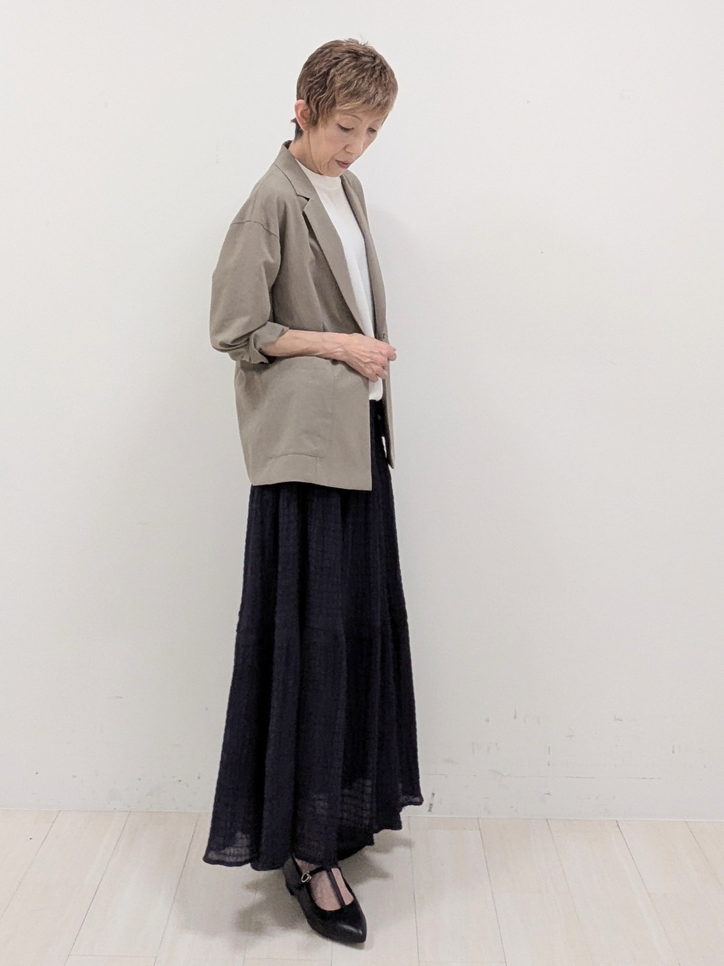 sachiさんの「Reflect｜【SS-4Lサイズ／接触冷感／シワになりにくい】リラクシーテーラードジャケット」を使ったコーディネート