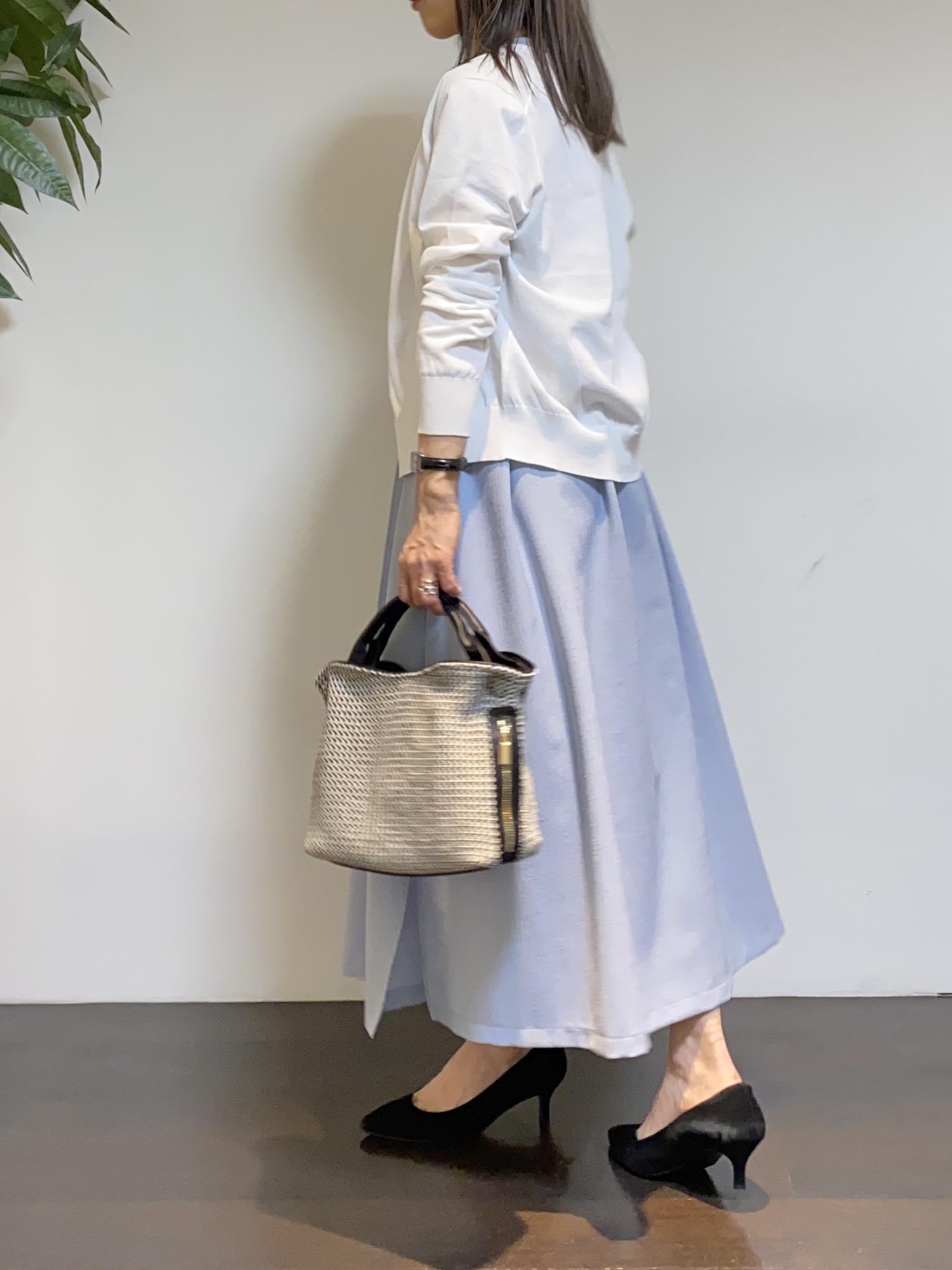 tomoさんの「UNTITLED｜【9色展開/アンサンブル可】コットンクルーネックカーディガン」を使ったコーディネート