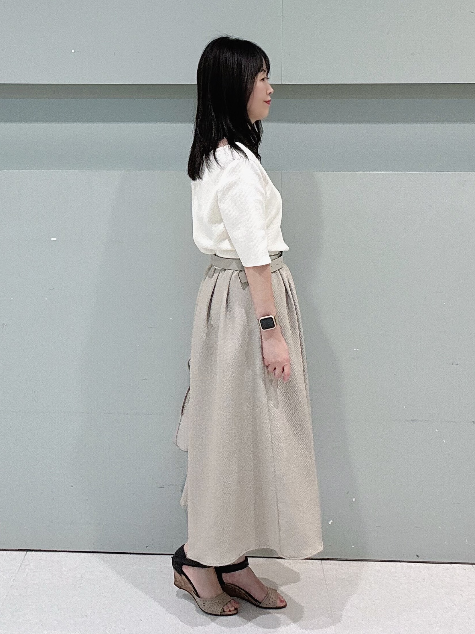 makiさんの「UNTITLED｜【一枚でサマ見え】ニットドッキングジャガードワンピース」を使ったコーディネート