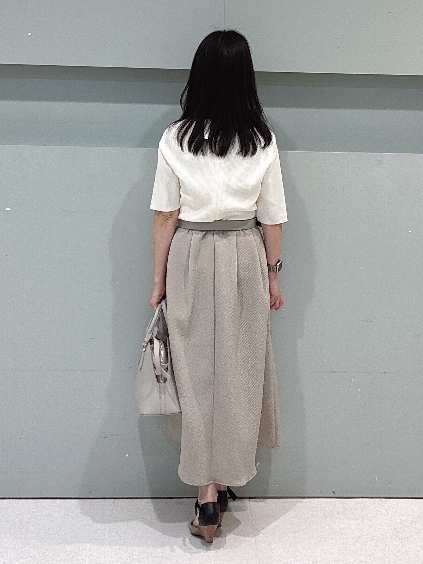 makiさんの「UNTITLED｜【一枚でサマ見え】ニットドッキングジャガードワンピース」を使ったコーディネート