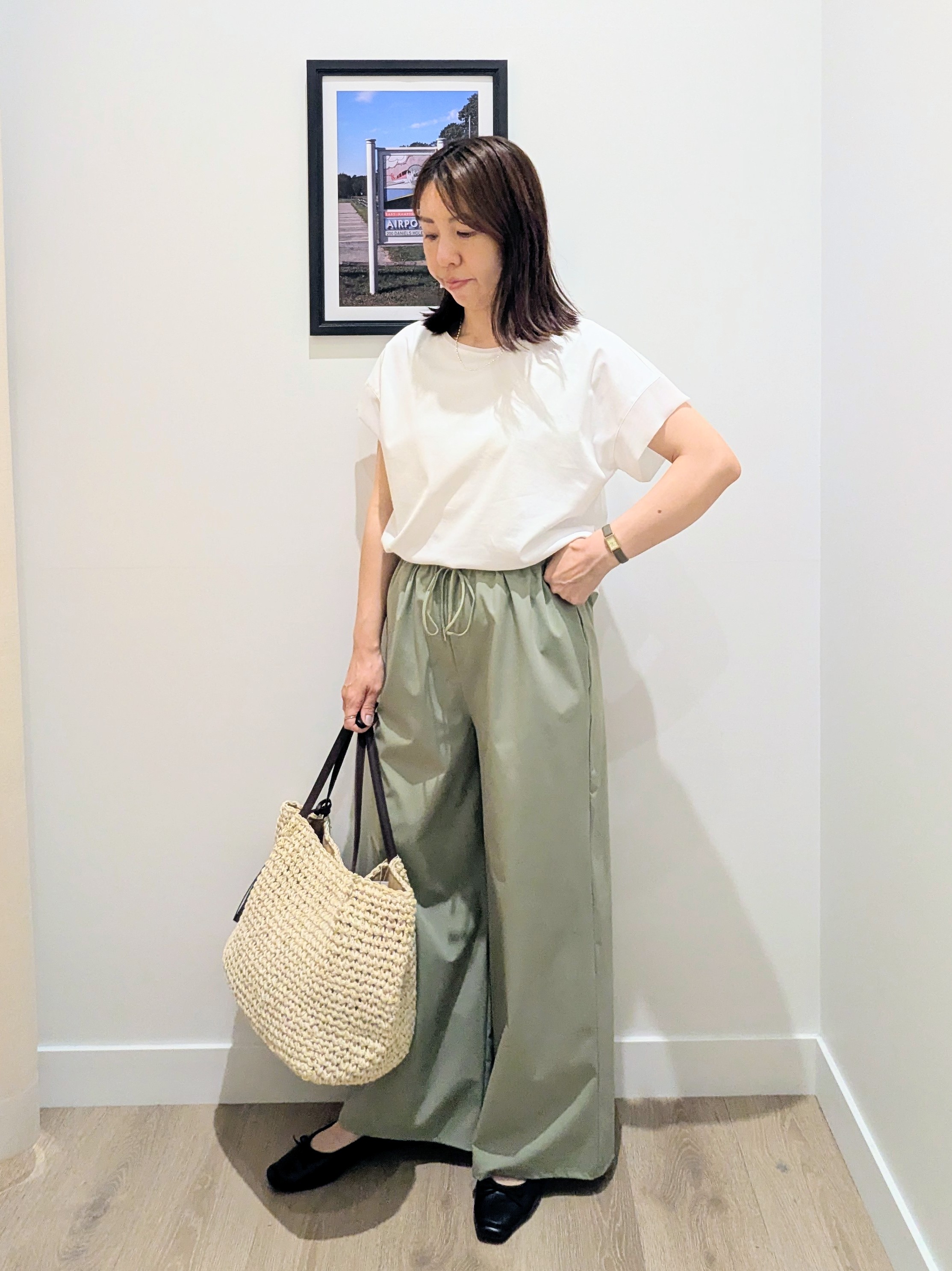 enさんの「Dessin｜【UVカット/接触冷感】美光沢カットソー」を使ったコーディネート