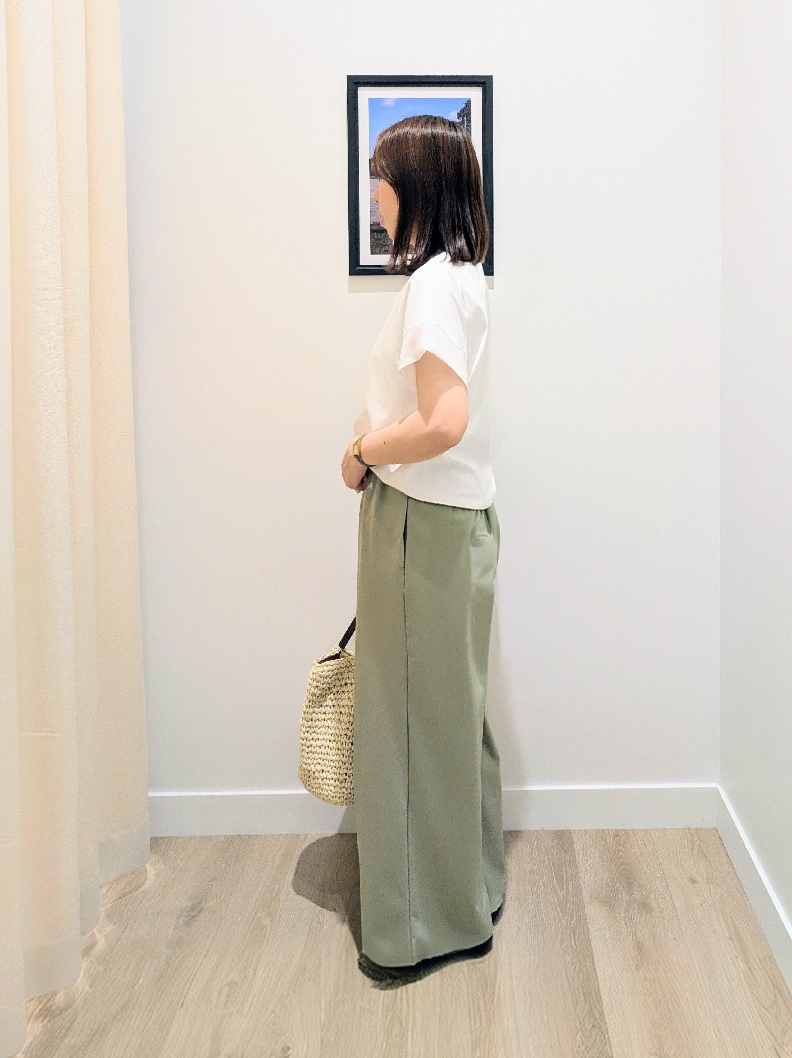 enさんの「Dessin｜【UVカット/接触冷感】美光沢カットソー」を使ったコーディネート