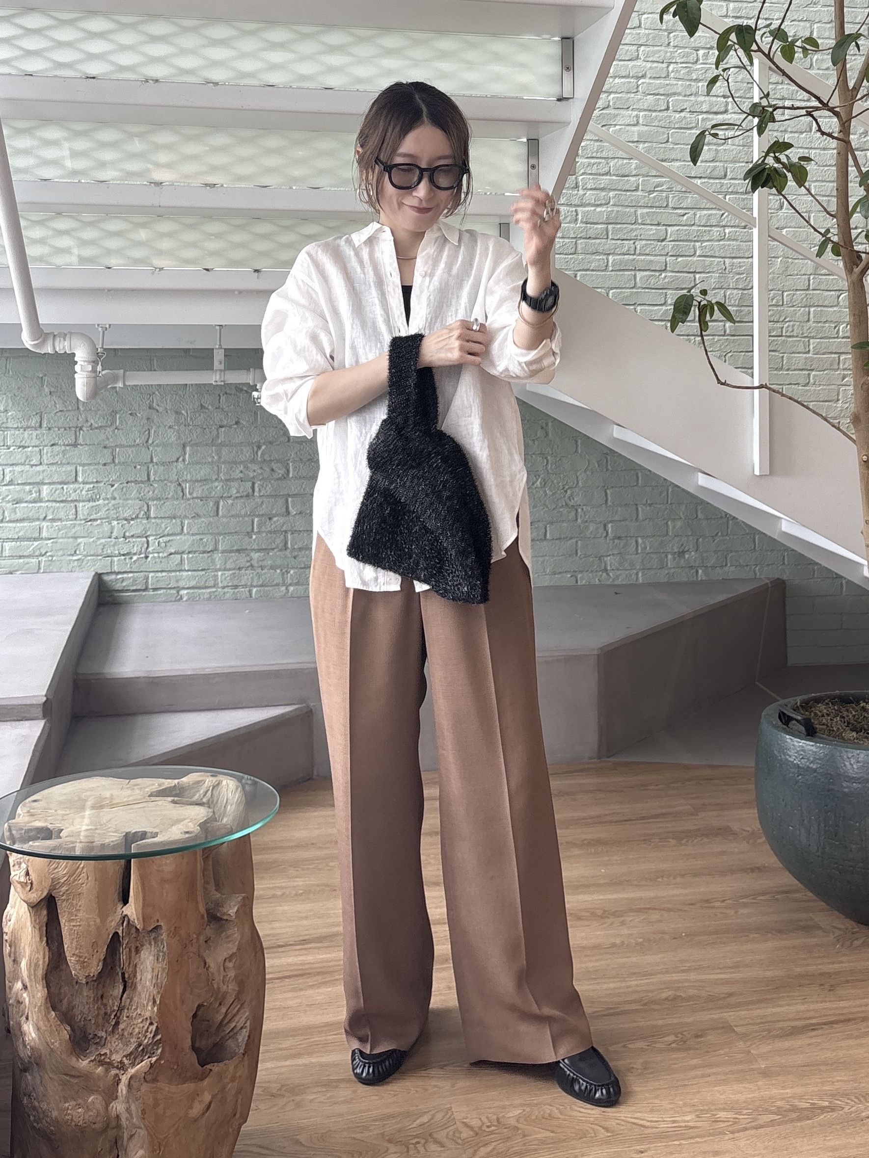 kotakiさんの「INDIVI｜【接触冷感／2WAY】カシュクールリネンシャツ」を使ったコーディネート