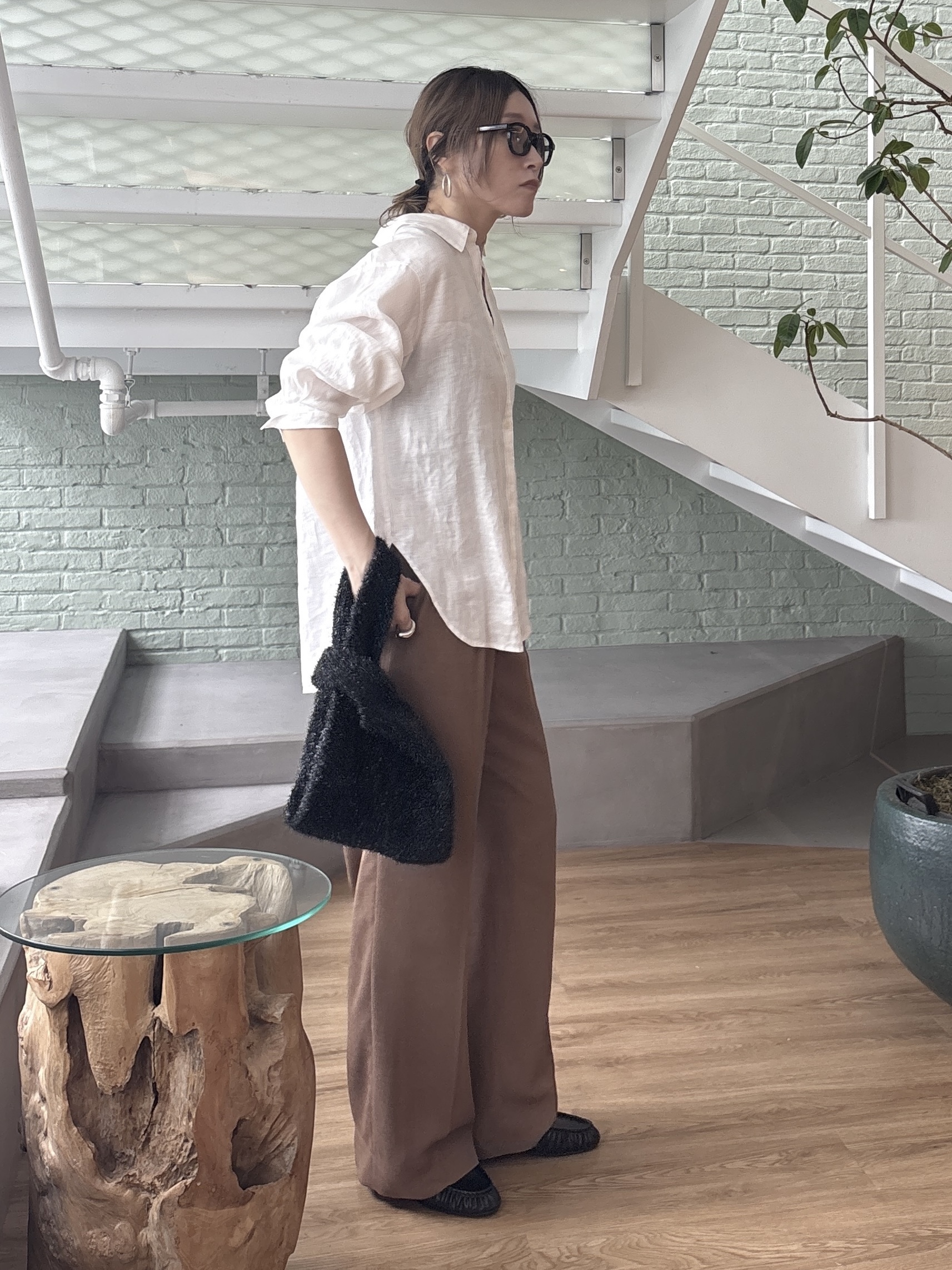 kotakiさんの「INDIVI｜【接触冷感／2WAY】カシュクールリネンシャツ」を使ったコーディネート