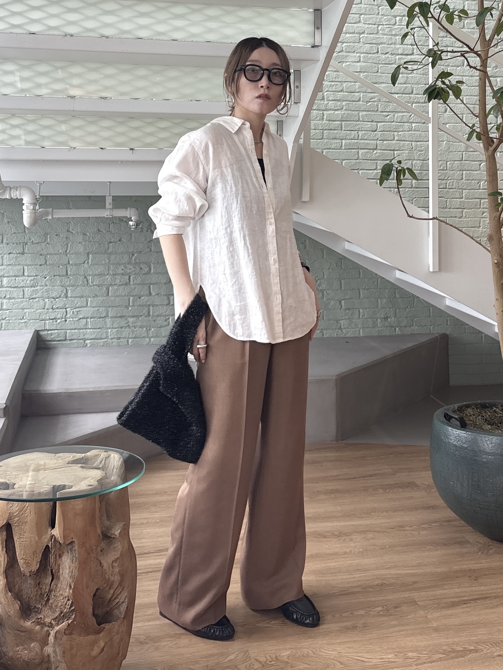 kotakiさんの「INDIVI｜【接触冷感／2WAY】カシュクールリネンシャツ」を使ったコーディネート