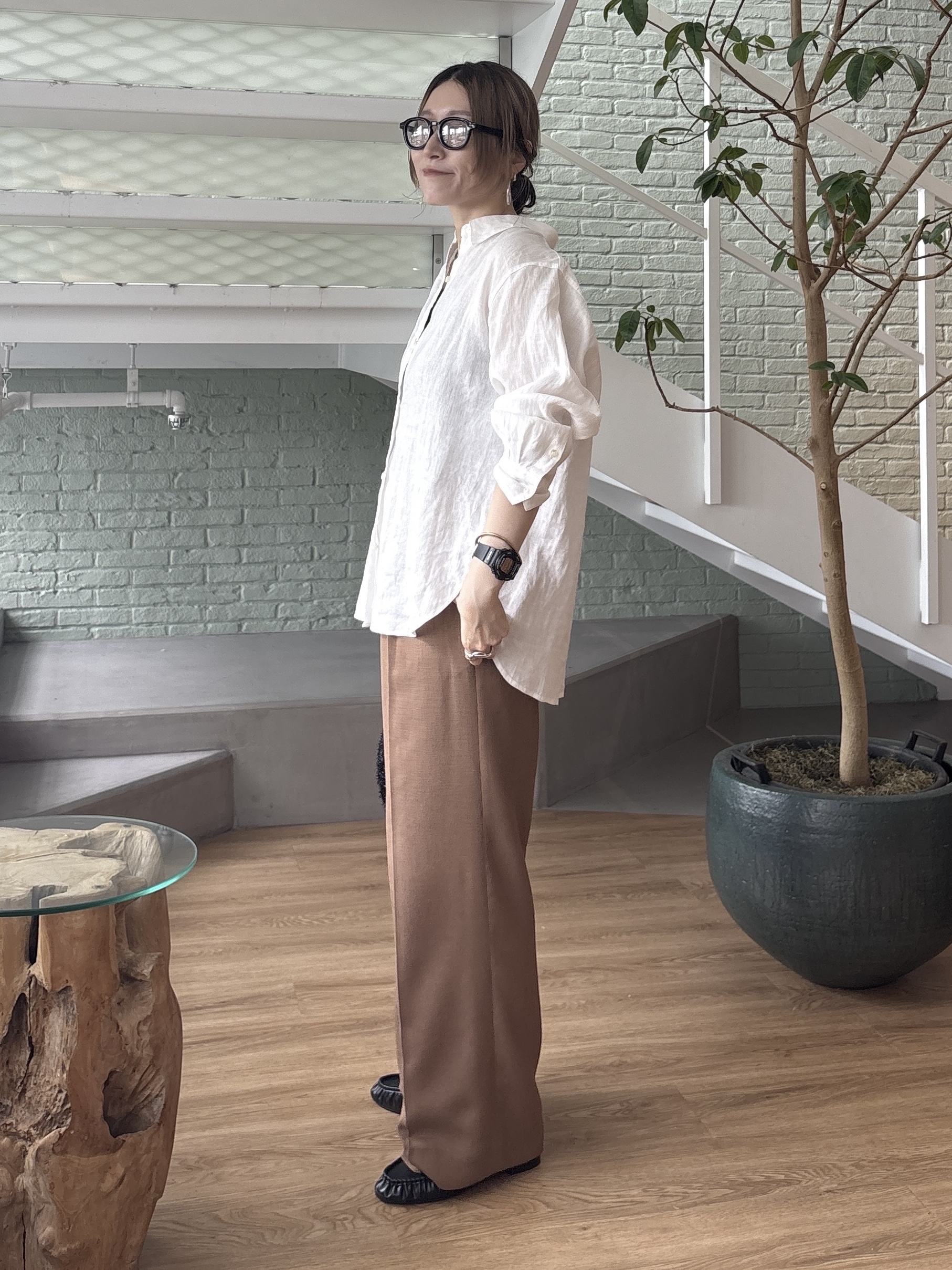 kotakiさんの「INDIVI｜【接触冷感／2WAY】カシュクールリネンシャツ」を使ったコーディネート