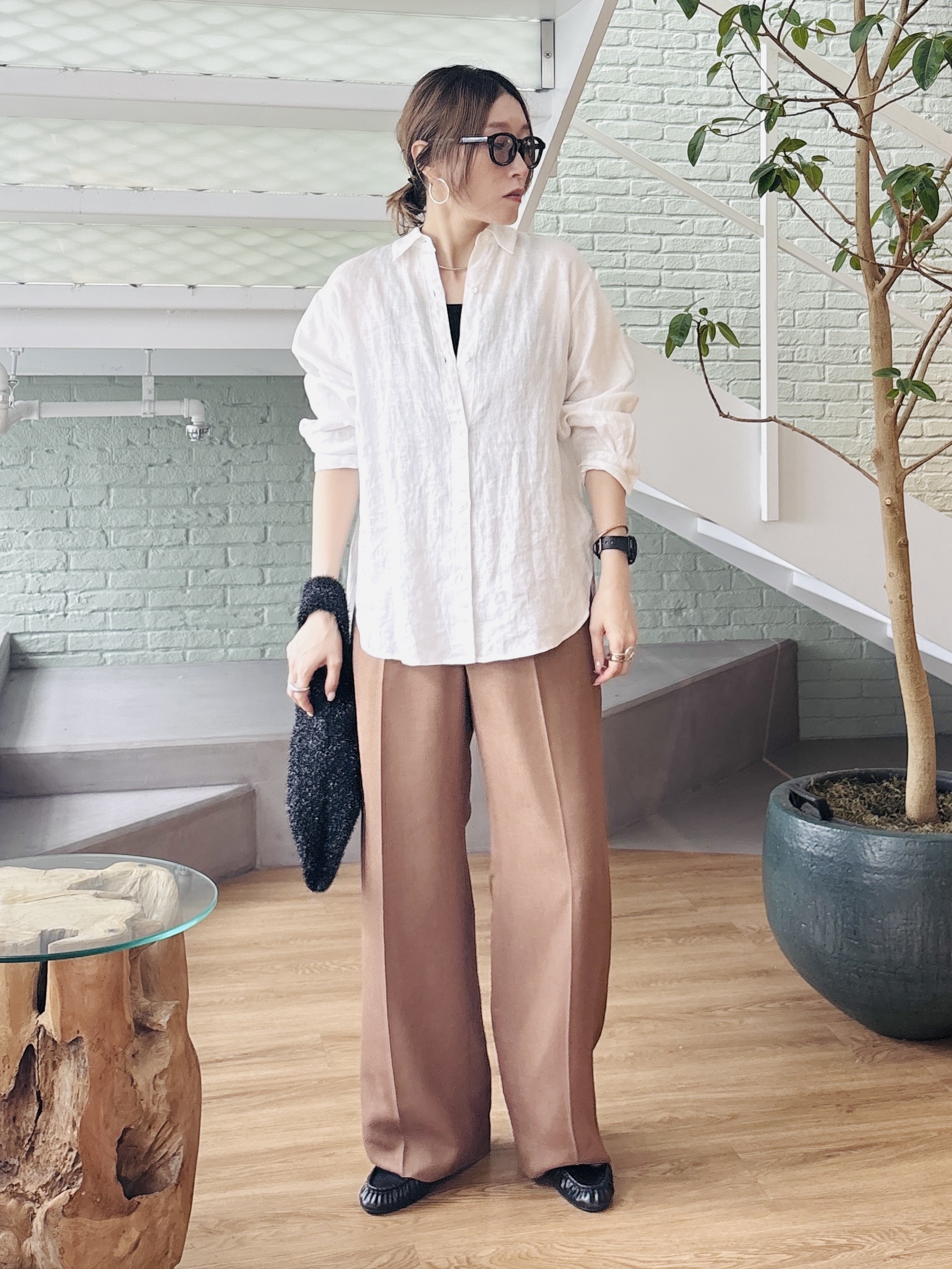 kotakiさんの「INDIVI｜【接触冷感／2WAY】カシュクールリネンシャツ」を使ったコーディネート