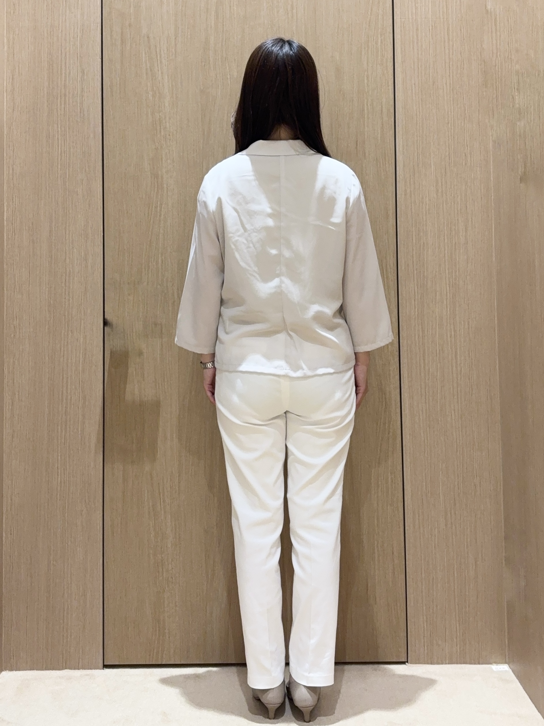 EMIRIさんの「OPAQUE.CLIP｜【接触冷感／防シワ】ひんやり7分袖テーラードジャケット《洗濯機OK》」を使ったコーディネート