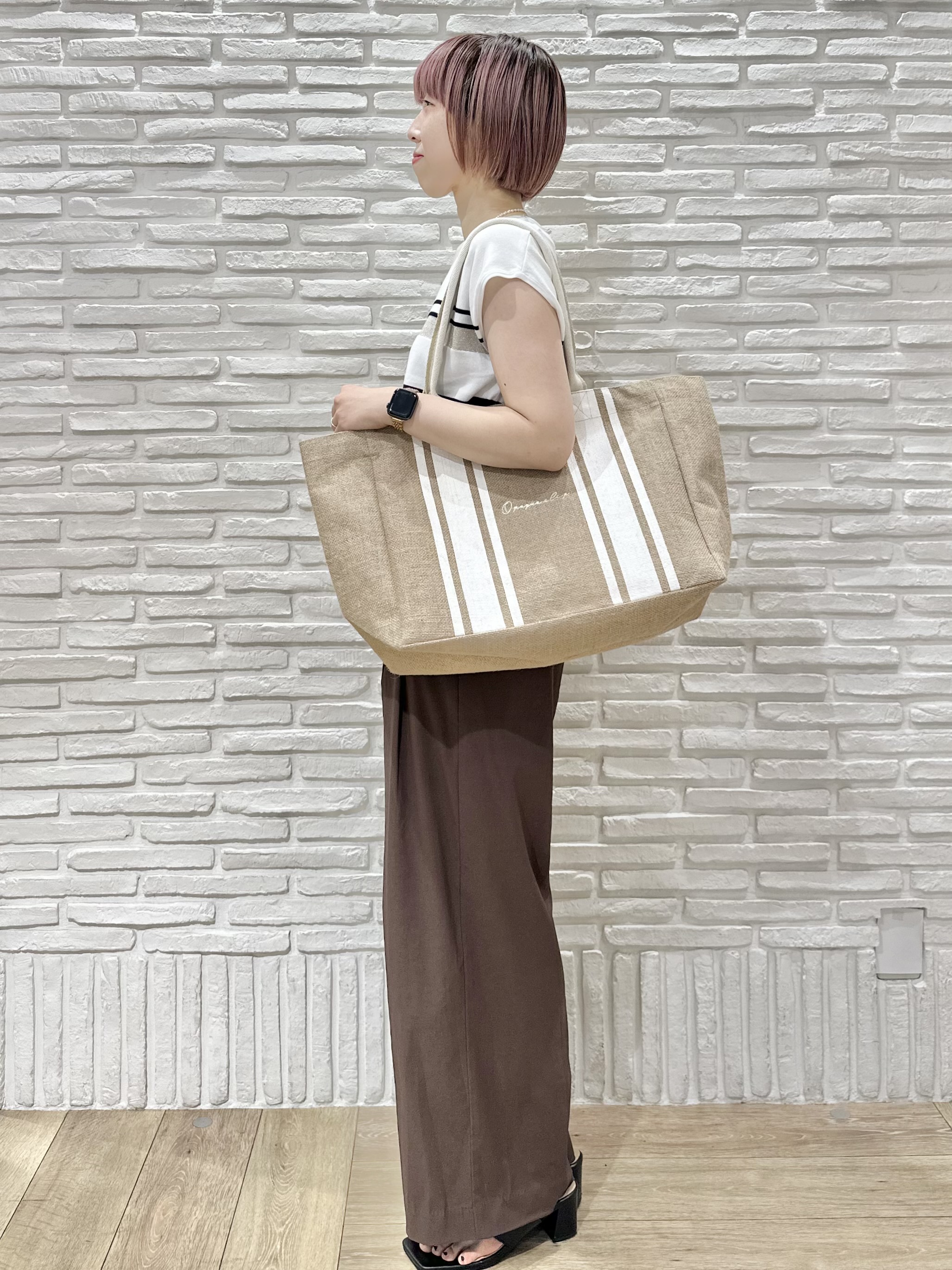 Hana...eさんの「index｜マルチボーダーアソートニット【洗濯機OK／抗ピリング】」を使ったコーディネート