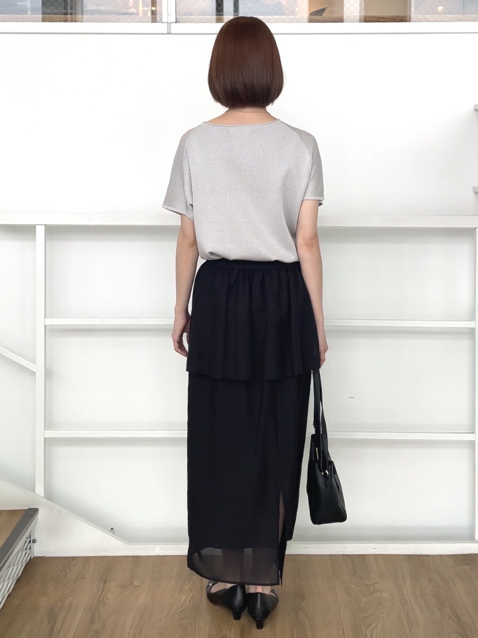 NATSUMIさんの「grove｜【シリーズ累計36万枚！名品ニット】やわらかドライタッチ ドルマンニット」を使ったコーディネート