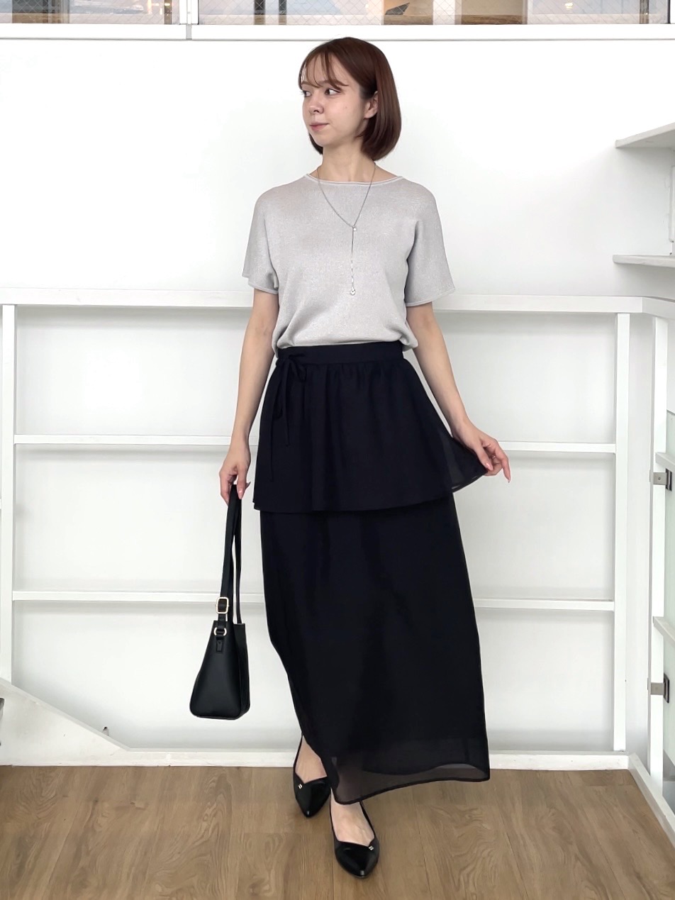NATSUMIさんの「grove｜【シリーズ累計36万枚！名品ニット】やわらかドライタッチ ドルマンニット」を使ったコーディネート
