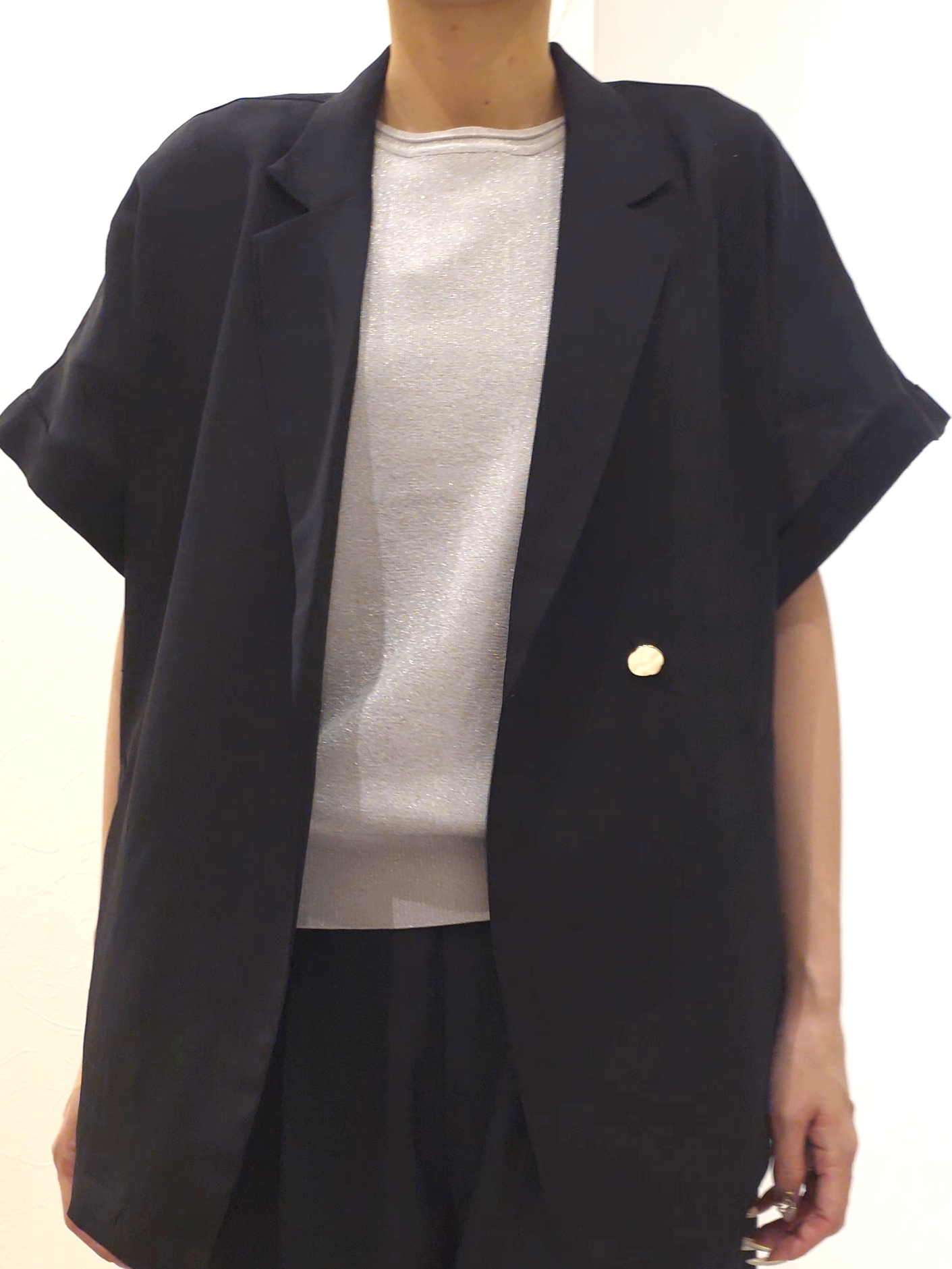 ケイさんの「grove｜【洗濯機OK・ひんやり/SETUP可】シワになりにくいハーフスリーブジャケット」を使ったコーディネート