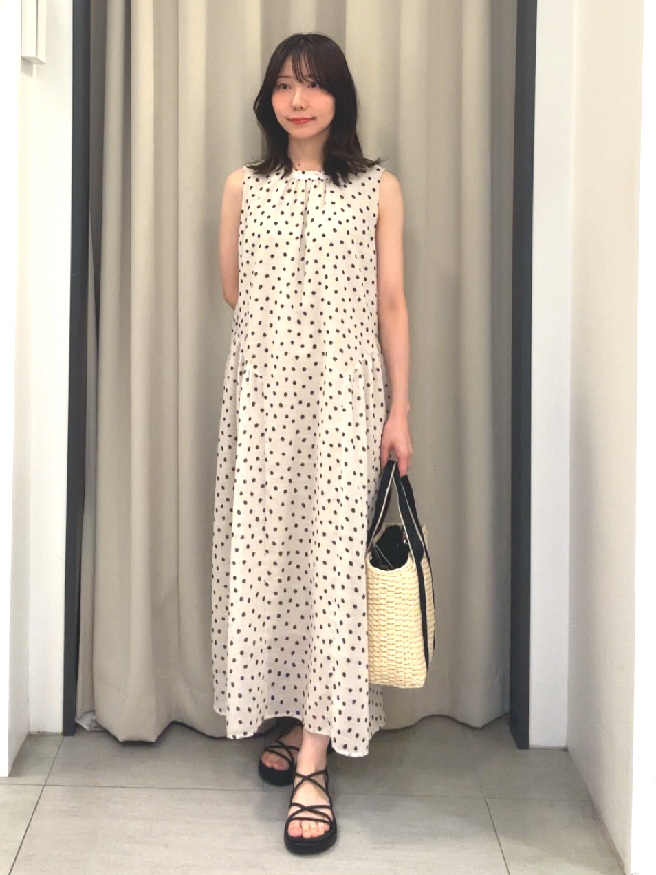Nao さんの「grove｜【貴島明日香さん着用・洗える】透けない、大人のメッシュカーディガン」を使ったコーディネート