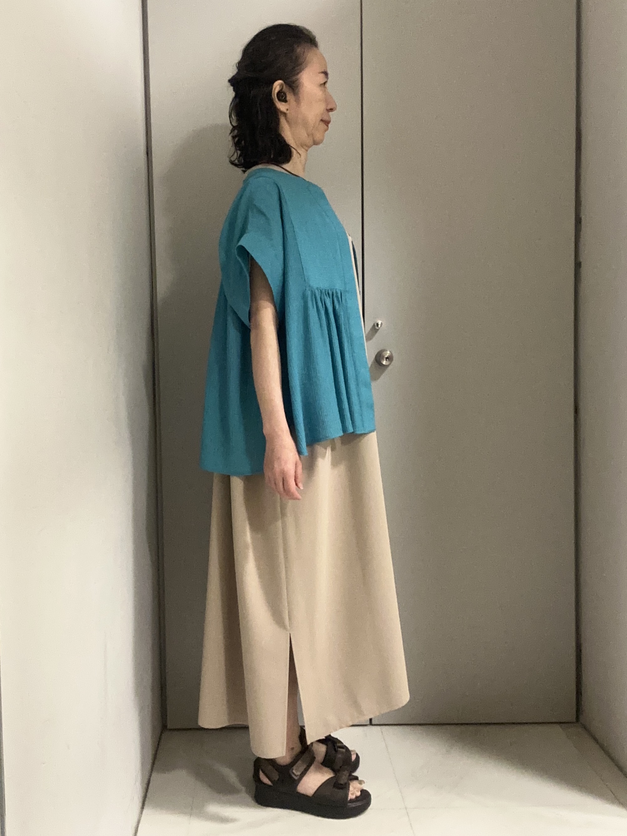 Kouさんの「Reflect｜ドビーストライプドルマンスリーブブラウス」を使ったコーディネート