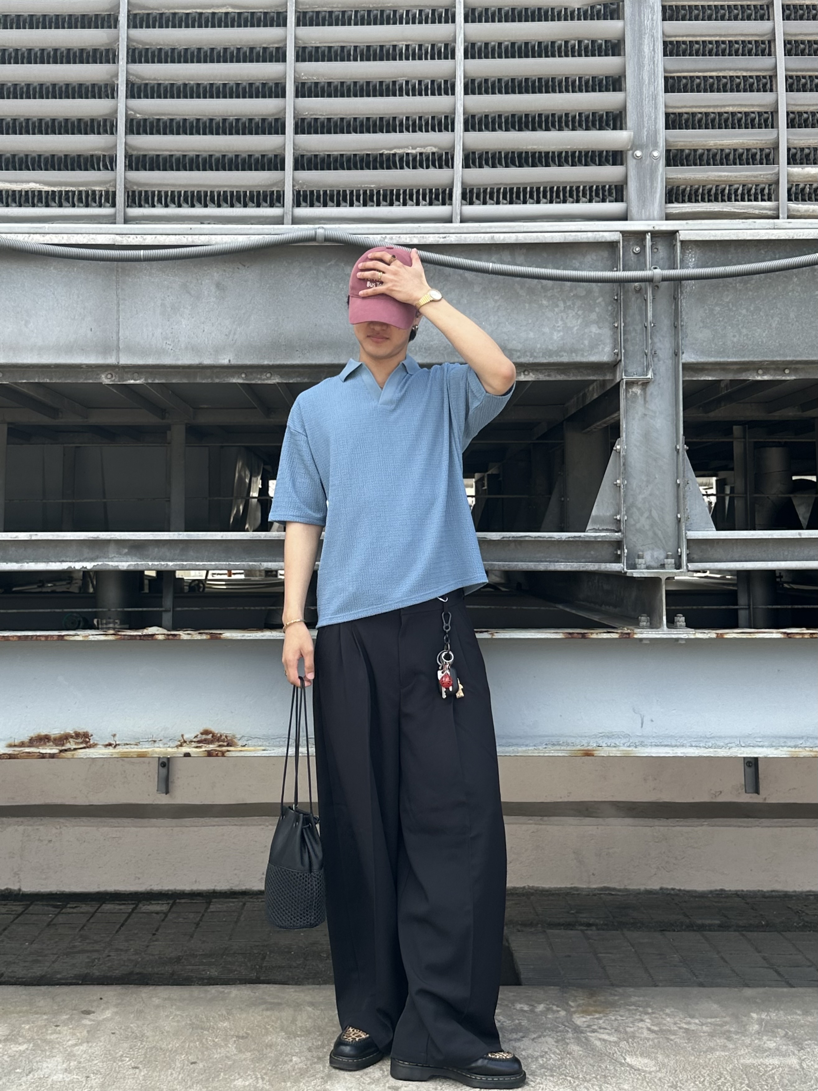 KOHEIさんの「tk.TAKEO KIKUCHI｜【ソフトタッチ】ルーズスキッパーポロシャツ/ソフト肌触り/オーバーサイズ/ルーズ/ドロップショルダー」を使ったコーディネート