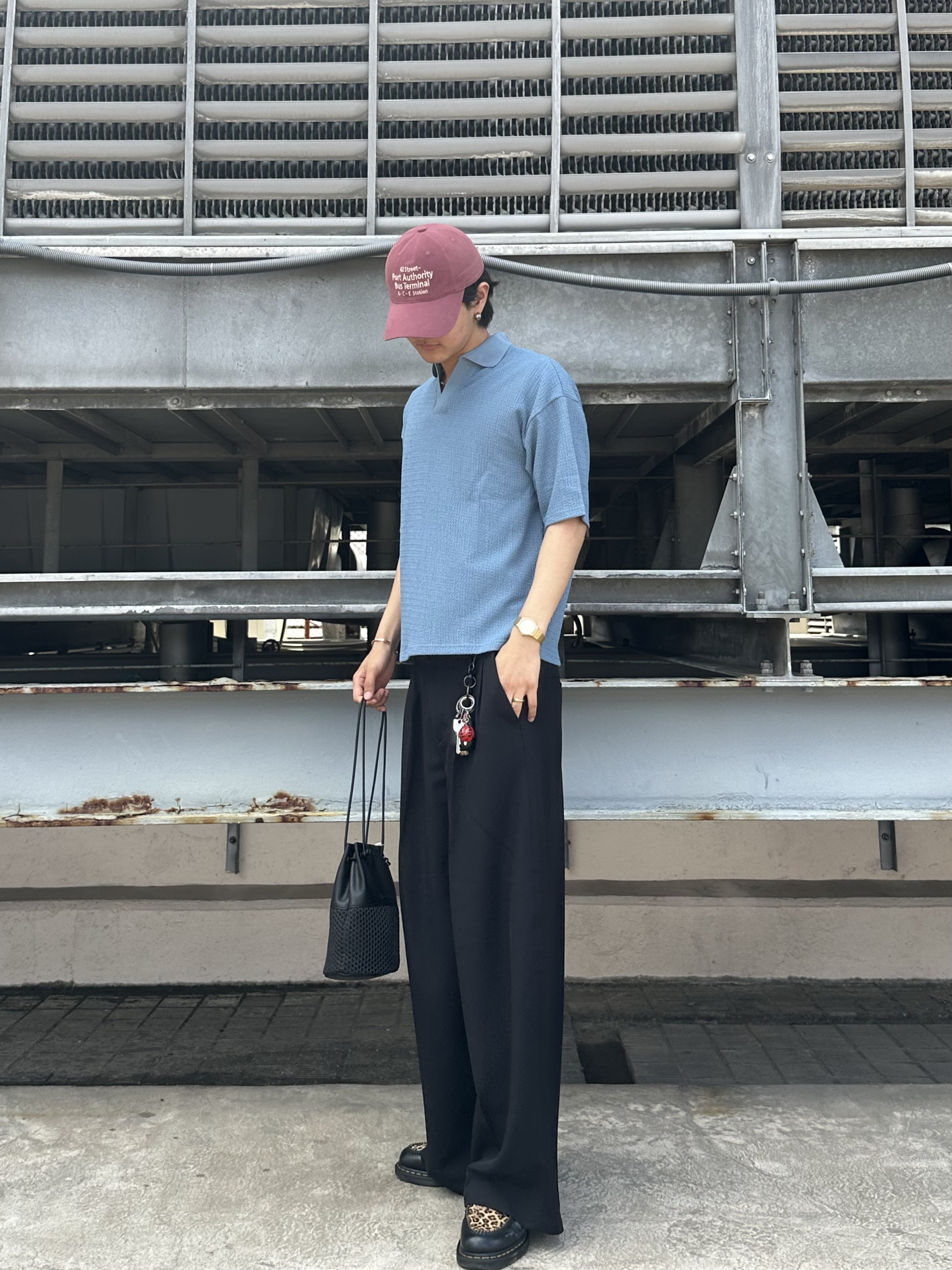 KOHEIさんの「tk.TAKEO KIKUCHI｜【ソフトタッチ】ルーズスキッパーポロシャツ/ソフト肌触り/オーバーサイズ/ルーズ/ドロップショルダー」を使ったコーディネート