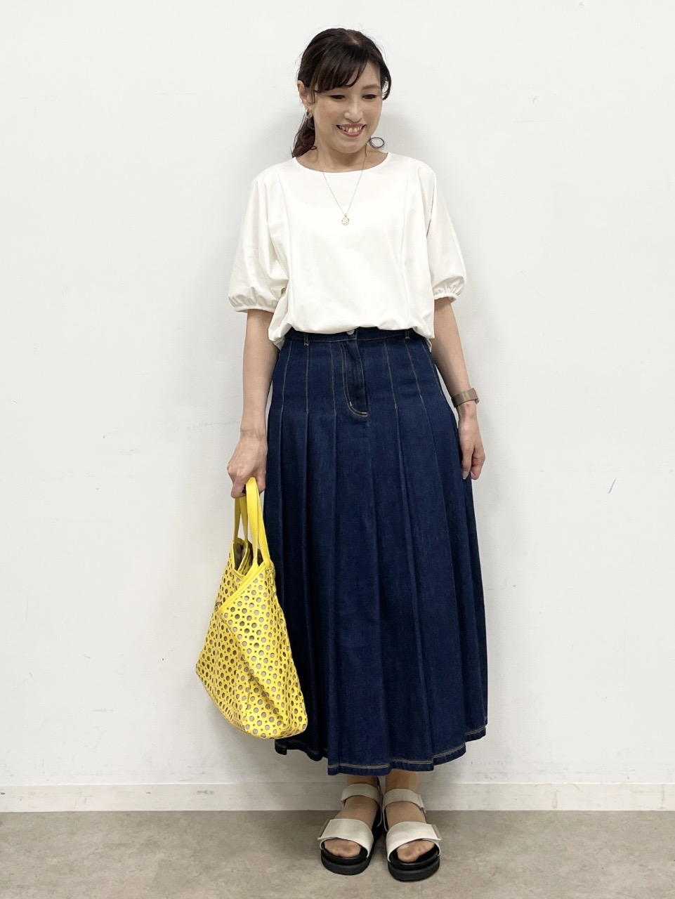 ayaさんの「Reflect｜【UVカット／接触冷感／吸水速乾】ギャザースリーブカットソー」を使ったコーディネート