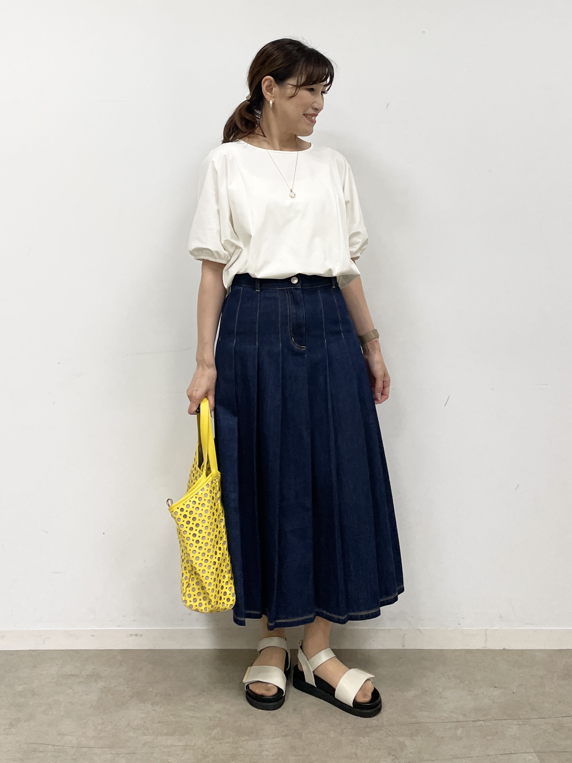 ayaさんの「Reflect｜【UVカット／接触冷感／吸水速乾】ギャザースリーブカットソー」を使ったコーディネート