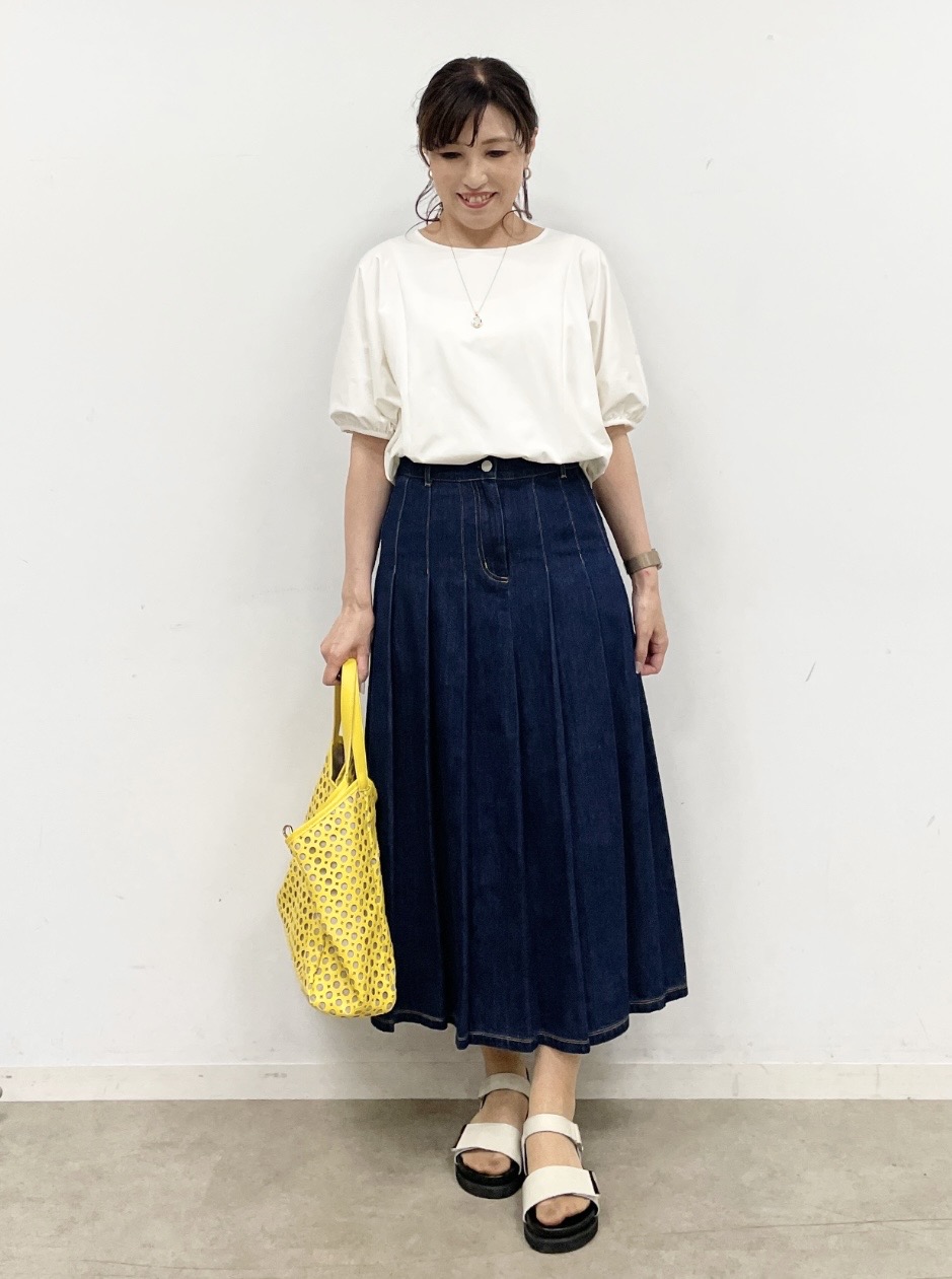 ayaさんの「Reflect｜【UVカット／接触冷感／吸水速乾】ギャザースリーブカットソー」を使ったコーディネート