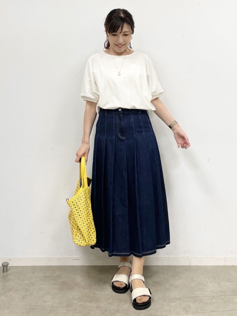 ayaさんの「Reflect｜【UVカット／接触冷感／吸水速乾】ギャザースリーブカットソー」を使ったコーディネート