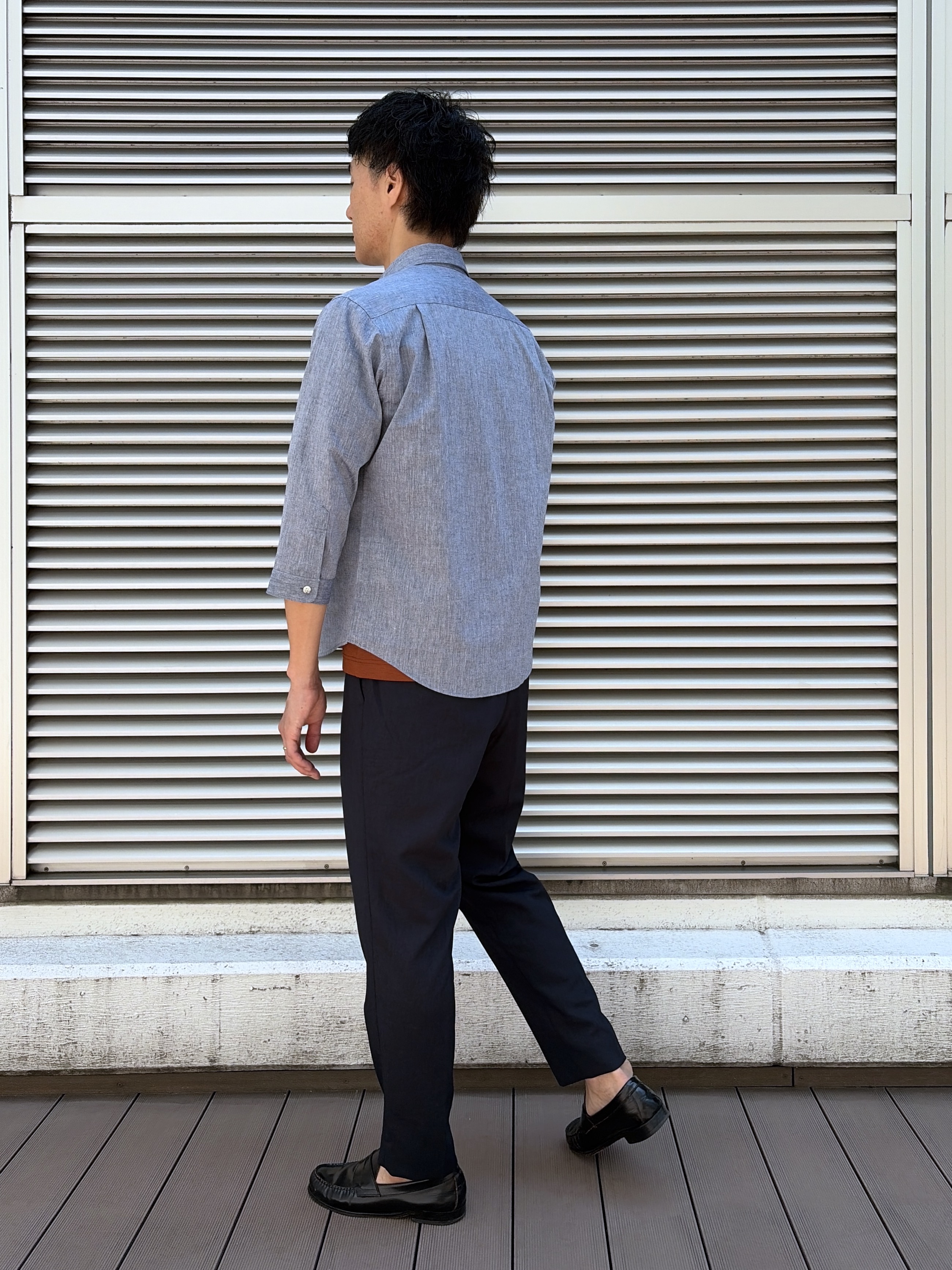 mutoさんの「TAKEO KIKUCHI｜【接触冷感】ハイブリッド リネン 七分袖シャツ」を使ったコーディネート