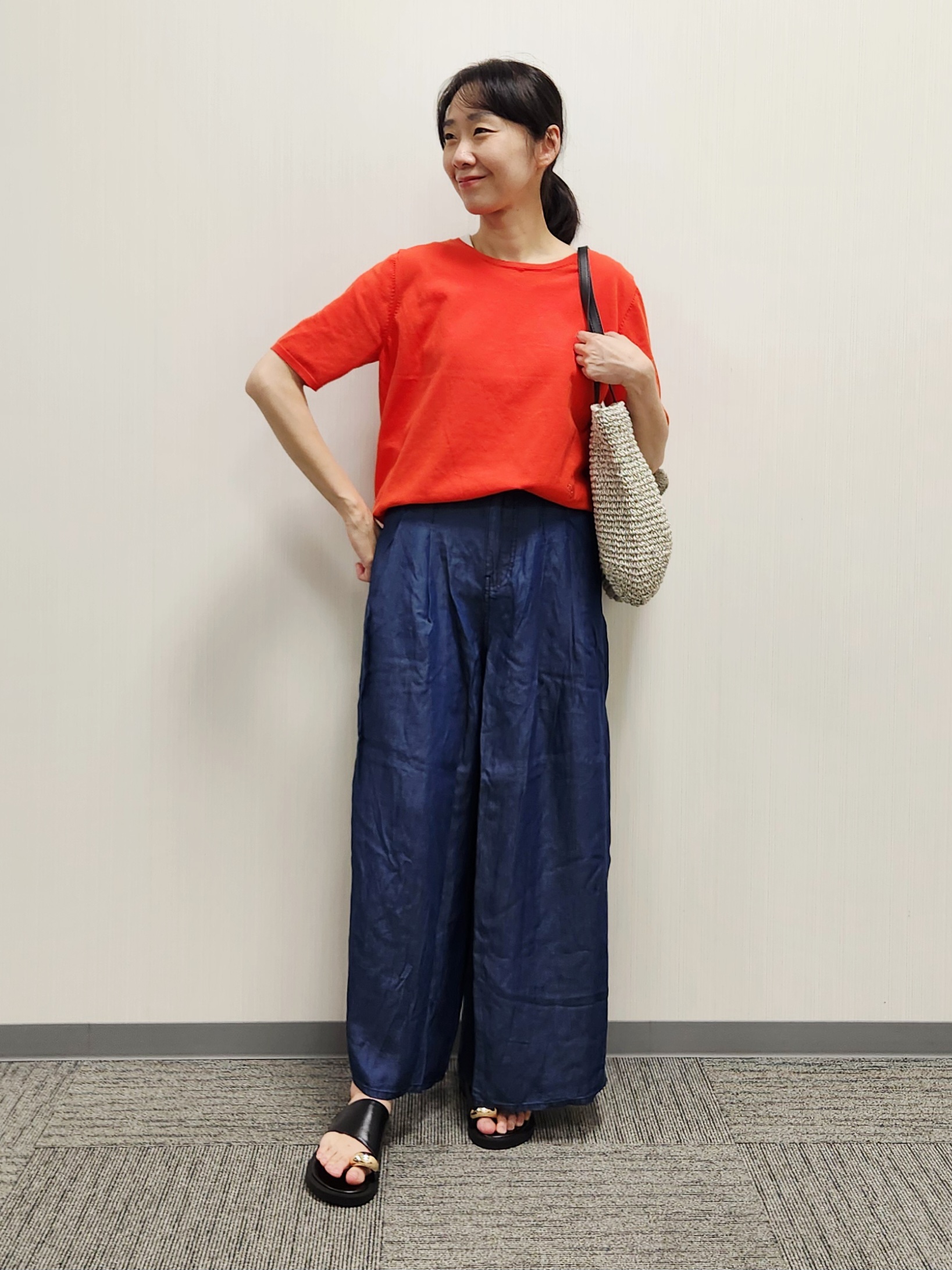 naraさんの「Dessin｜【9色展開/接触冷感/UVカット】ドライタッチサマーニットT」を使ったコーディネート