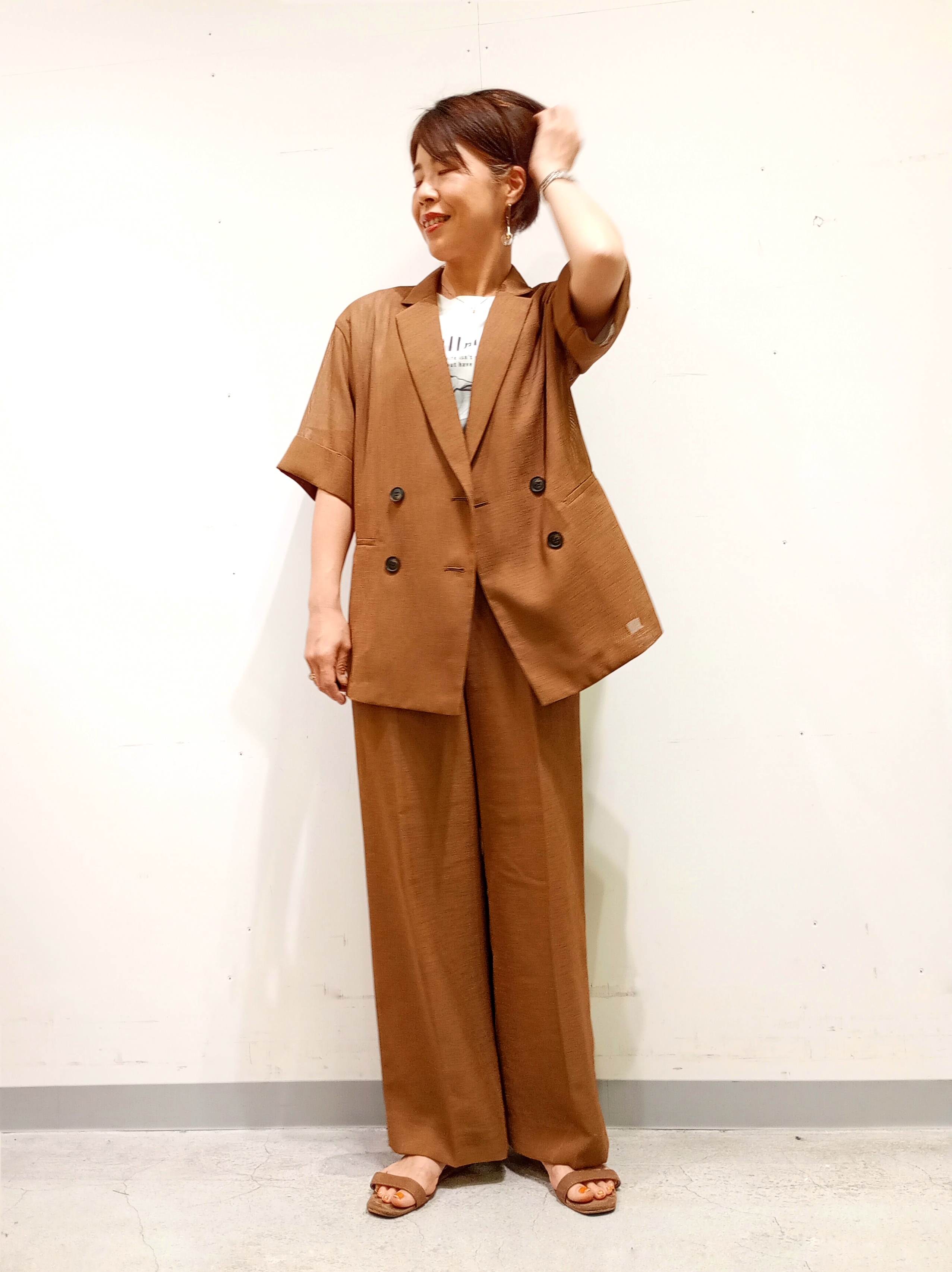 Kさんの「INDIVI｜【洗える／コットン】ドライタッチさらりポロ襟ニットT」を使ったコーディネート