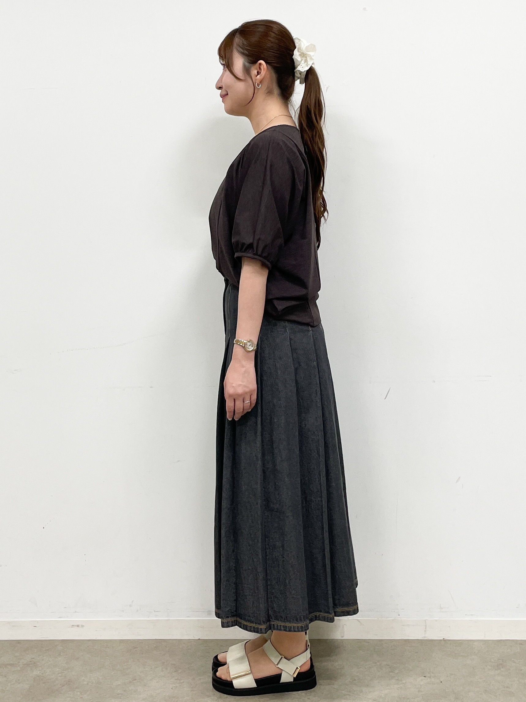 mikikoさんの「Reflect｜【UVカット／接触冷感／吸水速乾】ギャザースリーブカットソー」を使ったコーディネート