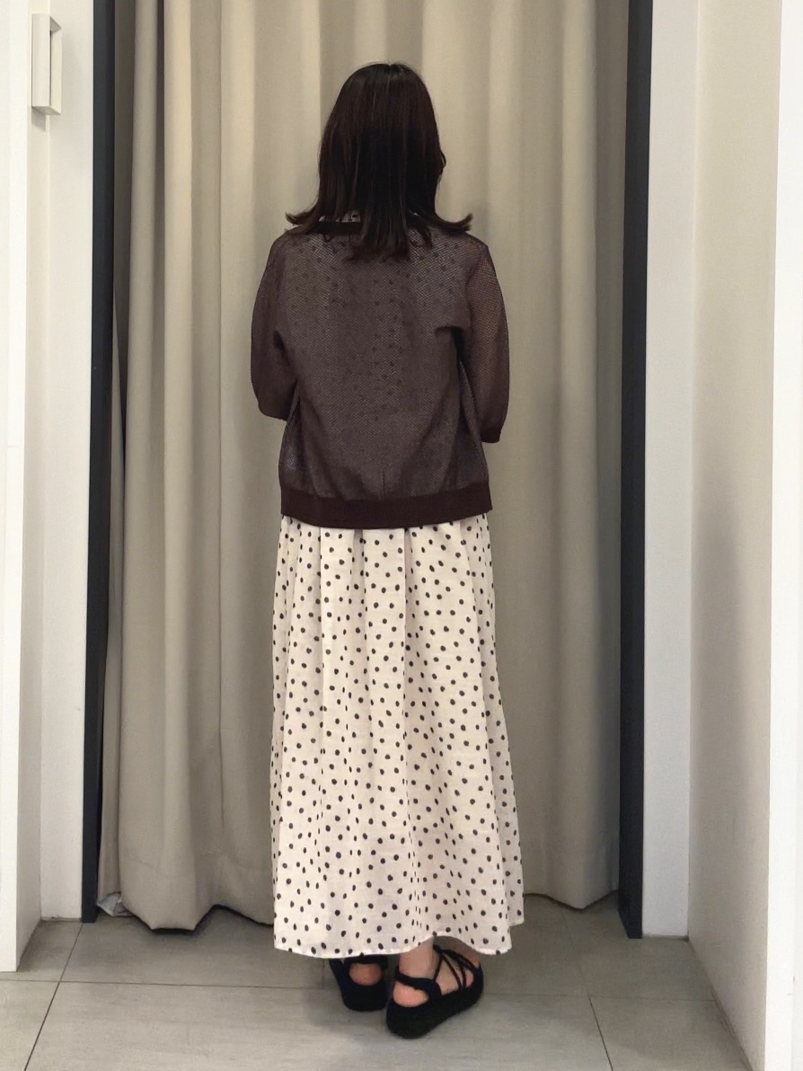 Nao さんの「grove｜【貴島明日香さん着用・洗える】透けない、大人のメッシュカーディガン」を使ったコーディネート