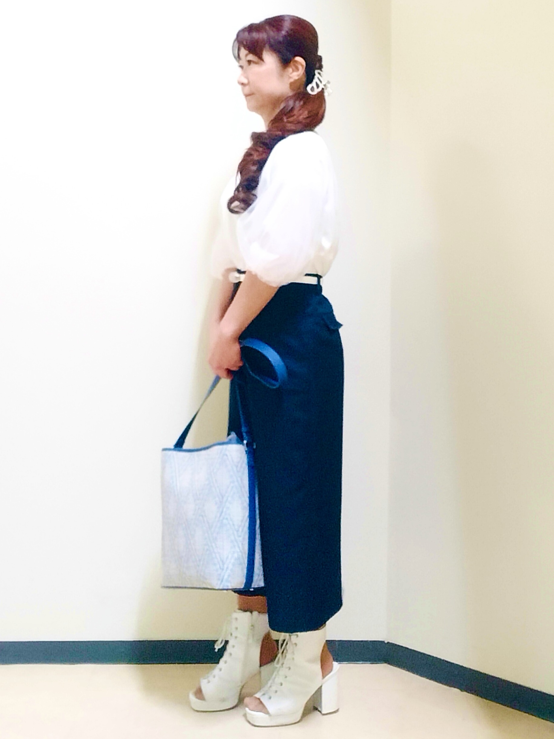 花さんの「Reflect｜【UVカット／接触冷感／吸水速乾】チュールスリーブプルオーバー」を使ったコーディネート