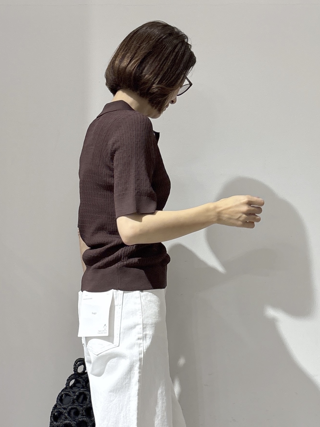 NAKAさんの「OPAQUE.CLIP｜【UV／接触冷感】ケーブルポロニット《洗濯機OK／抗ピル》」を使ったコーディネート