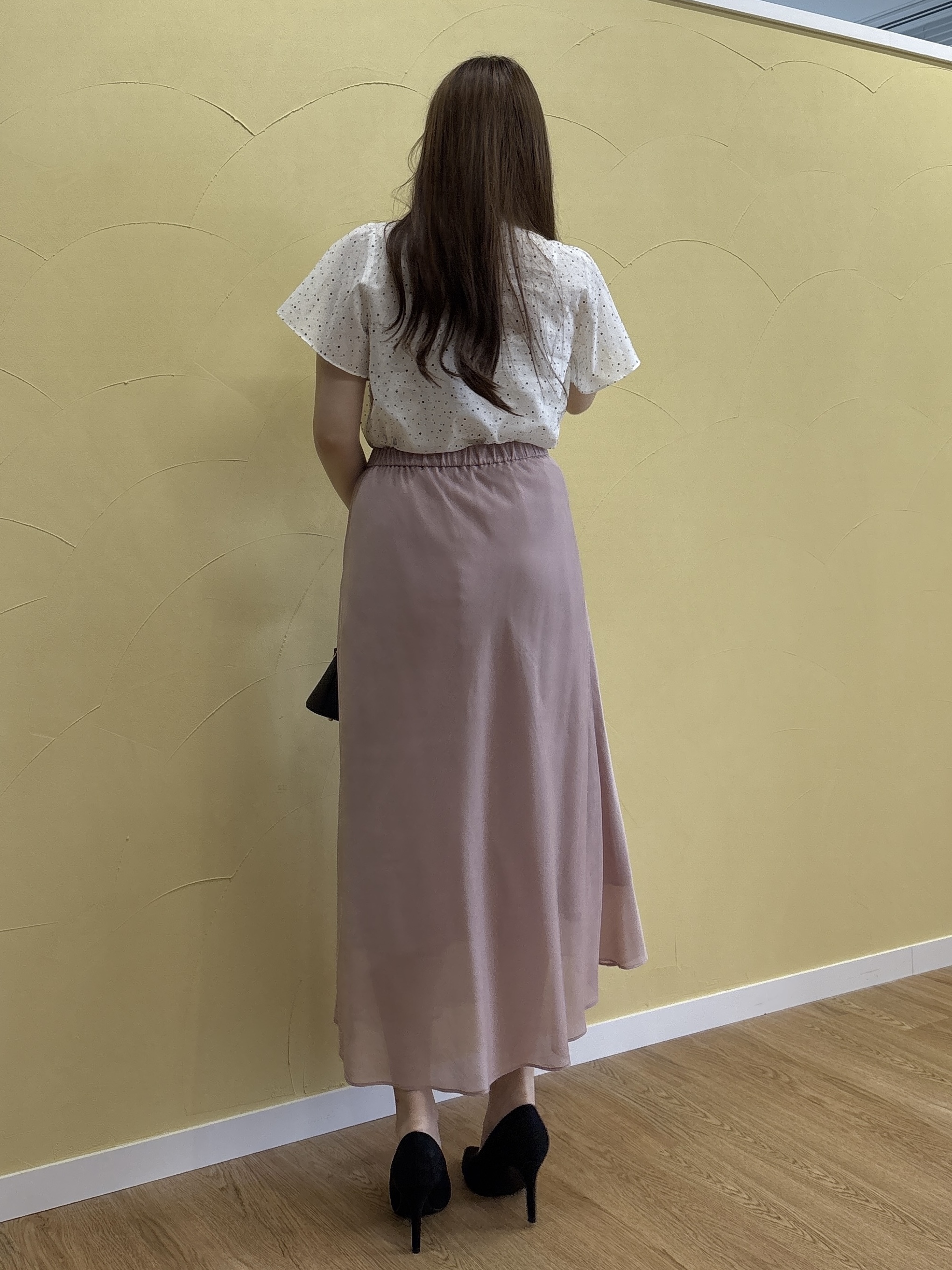 sayaさんの「COUP DE CHANCE｜【手洗い可／日本製】ドット柄フロッキープリントブラウス」を使ったコーディネート