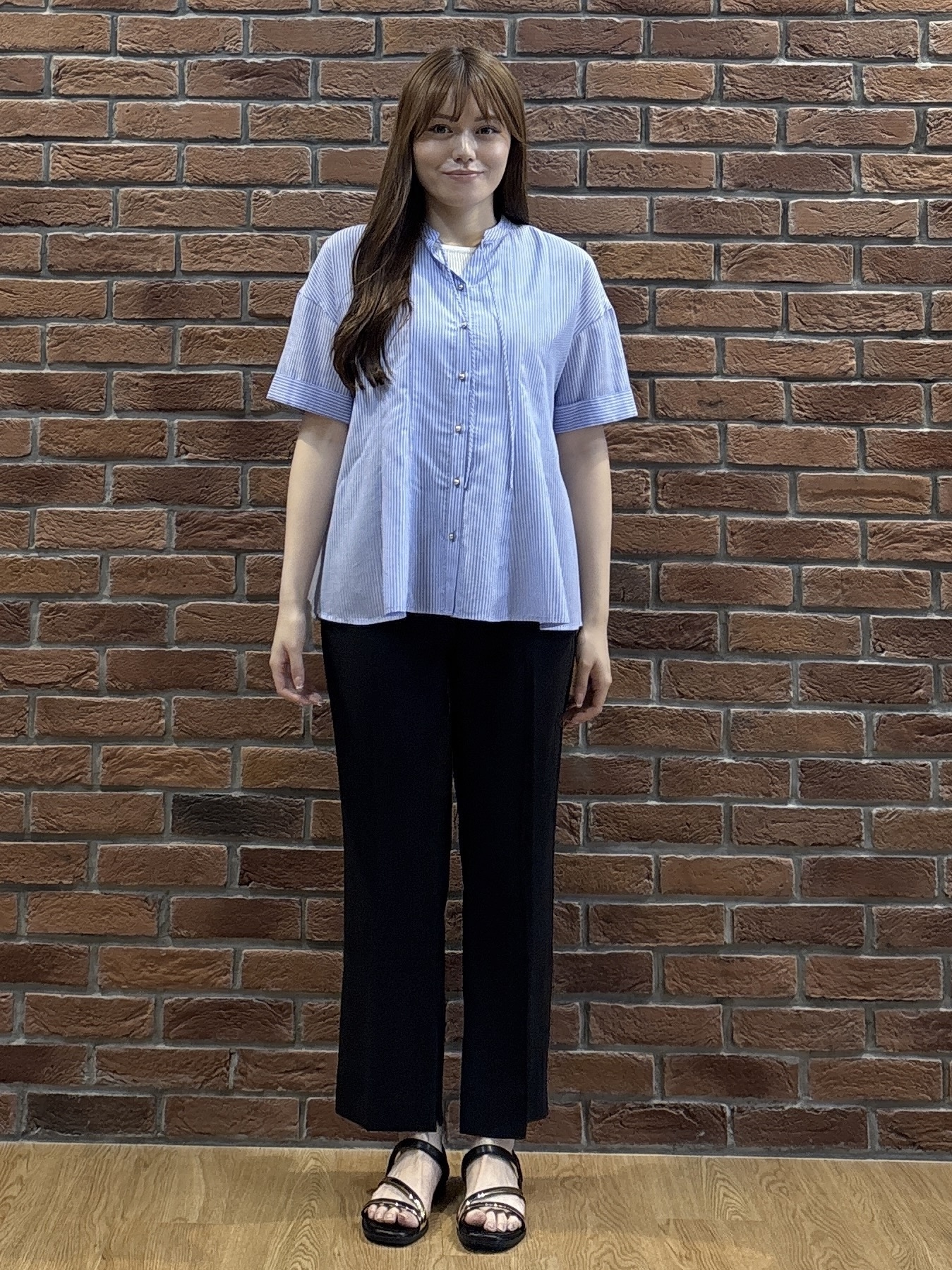 sayaさんの「grove｜【洗濯機OK・ひんやり】さらっと軽やか、夏のフレアシャツ」を使ったコーディネート