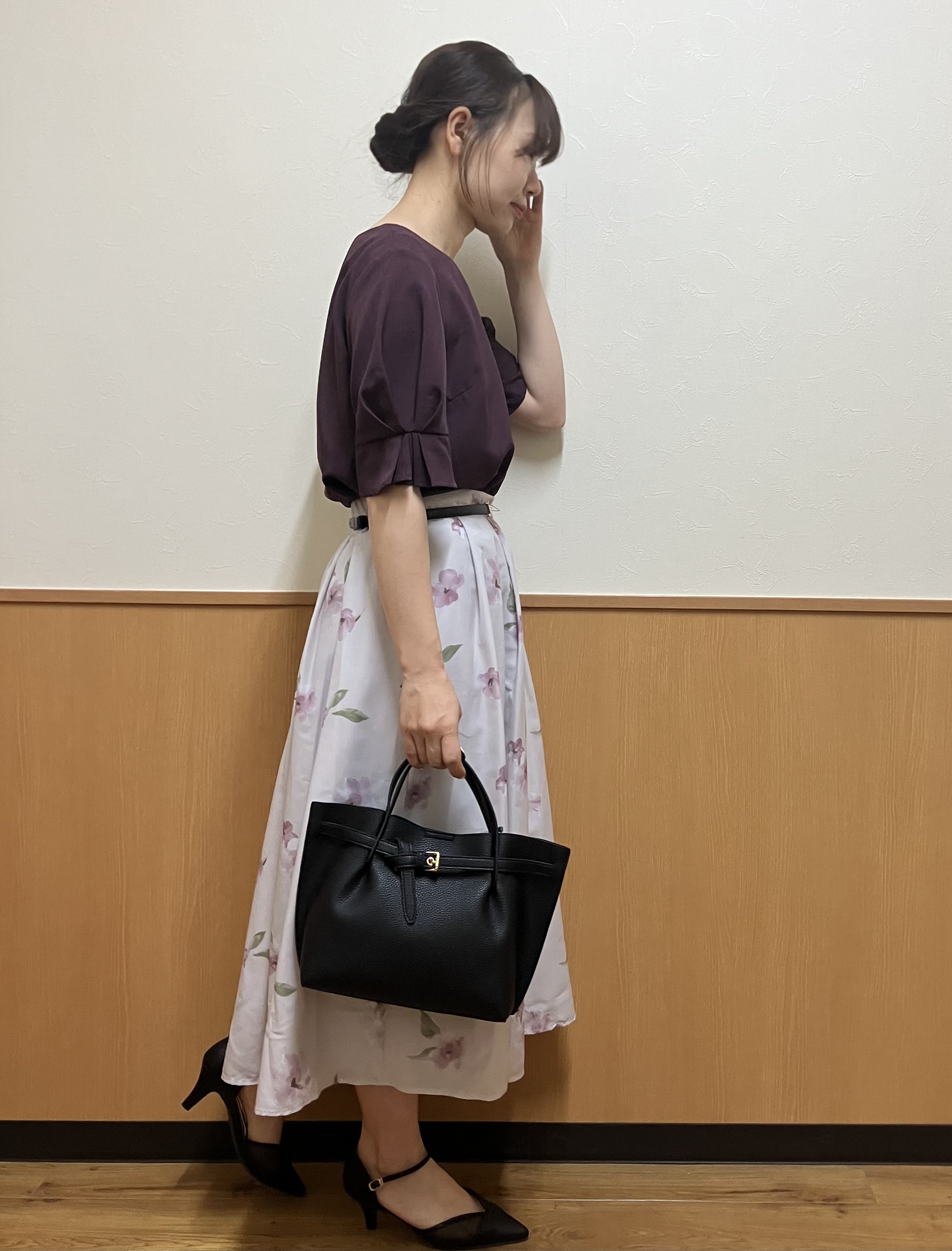 MAYUKIさんの「index｜【接触冷感】タックパフスリーブブラウス《吸水速乾／防シワ／洗濯機OK／XS～3L／6col》」を使ったコーディネート