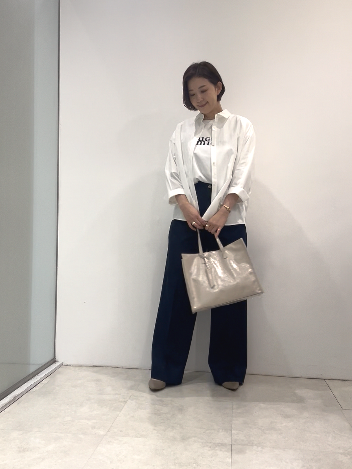まどかさんの「UNTITLED｜【接触冷感/吸水速乾/UVカット】ドルマンスリーブシャツ」を使ったコーディネート