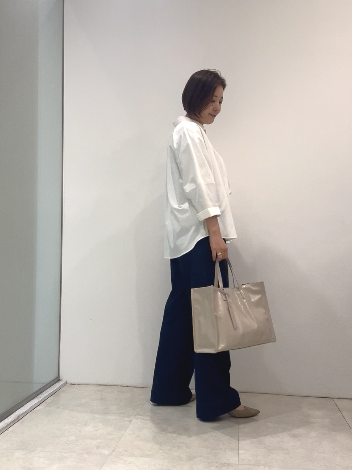まどかさんの「UNTITLED｜【接触冷感/吸水速乾/UVカット】ドルマンスリーブシャツ」を使ったコーディネート