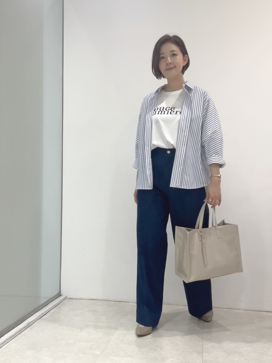 まどかさんの「UNTITLED｜【接触冷感/吸水速乾/UVカット】ドルマンスリーブシャツ」を使ったコーディネート