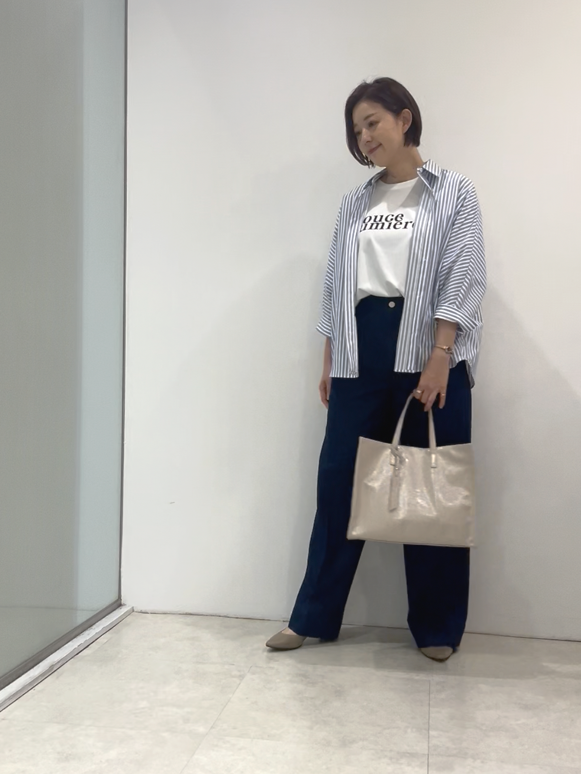まどかさんの「UNTITLED｜【接触冷感/吸水速乾/UVカット】ドルマンスリーブシャツ」を使ったコーディネート