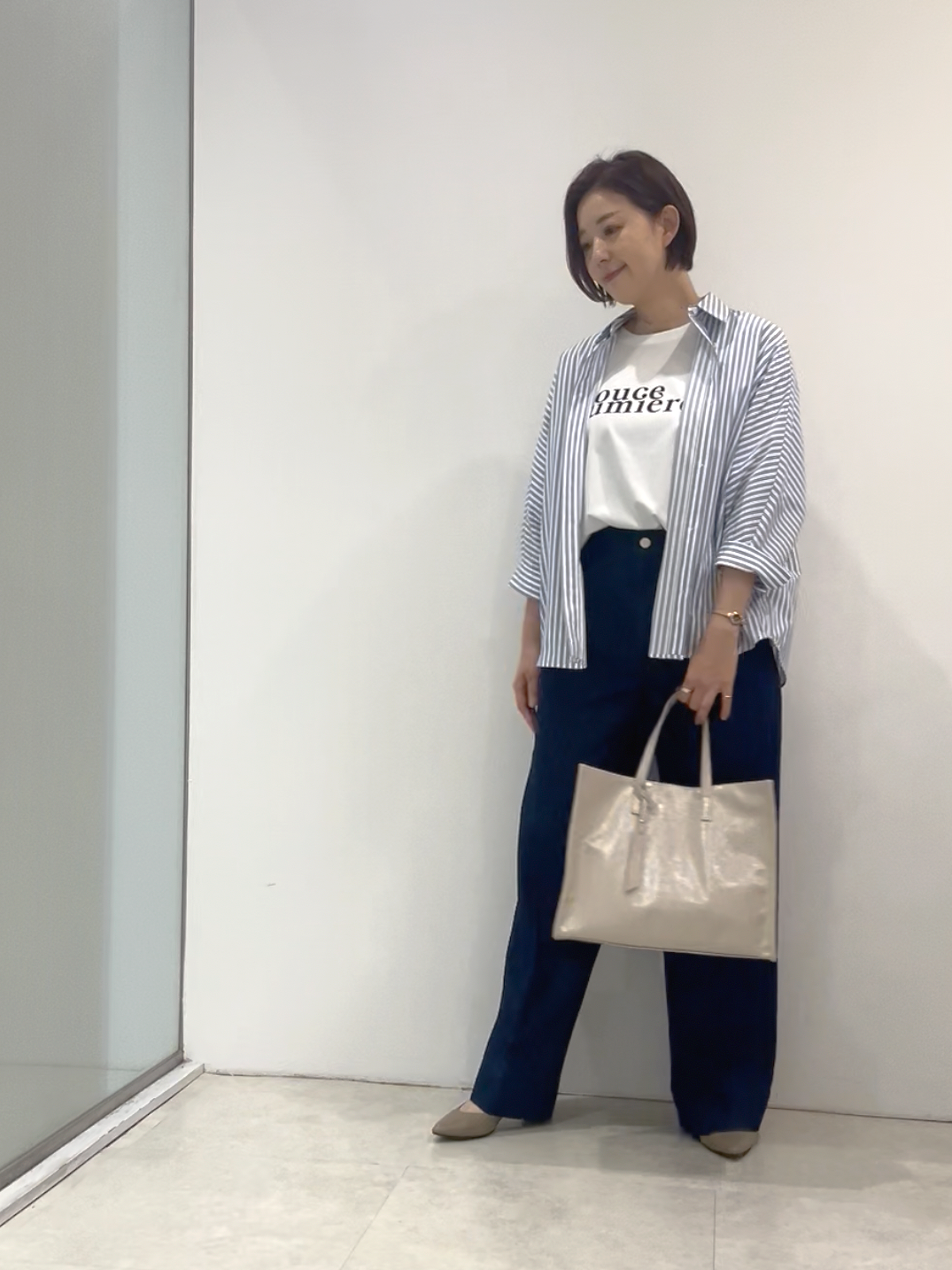 まどかさんの「UNTITLED｜【接触冷感/吸水速乾/UVカット】ドルマンスリーブシャツ」を使ったコーディネート
