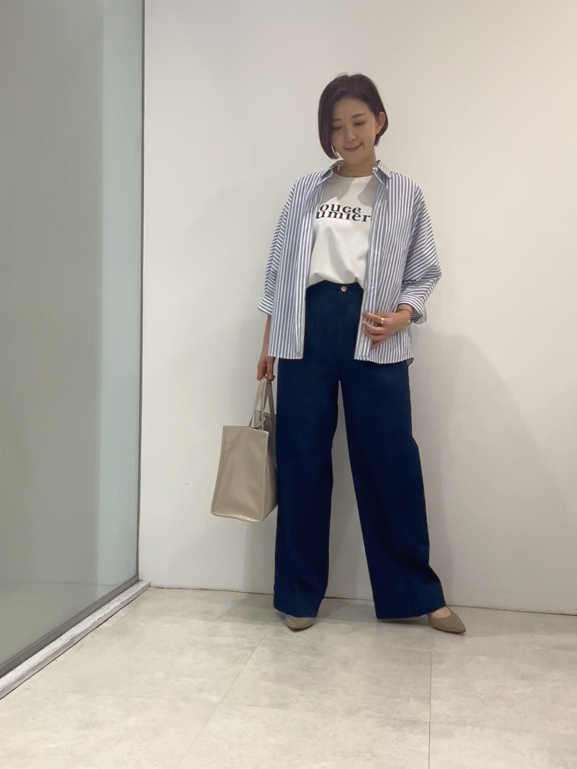 まどかさんの「UNTITLED｜【接触冷感/吸水速乾/UVカット】ドルマンスリーブシャツ」を使ったコーディネート