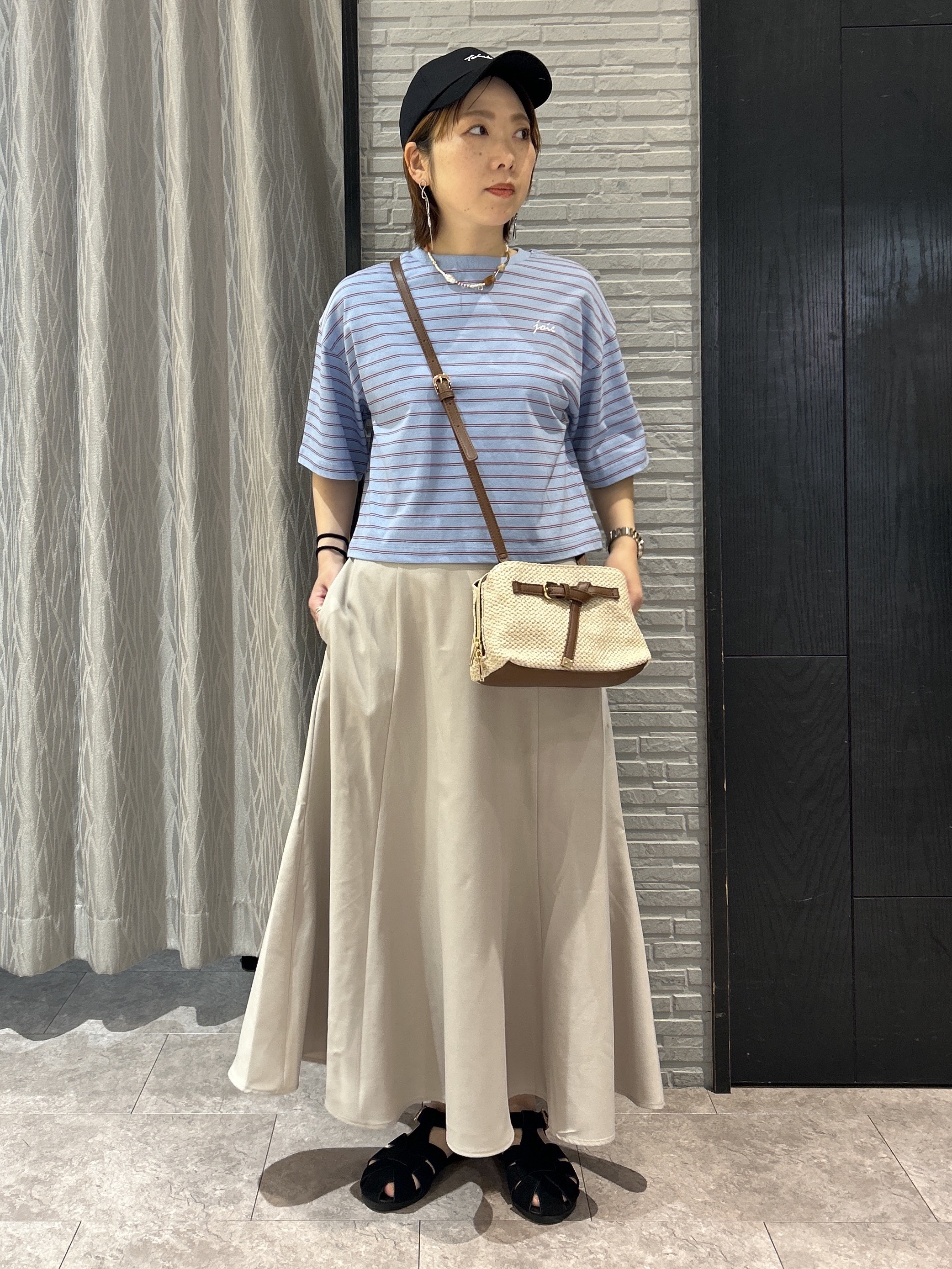 ga_riさんの「THE SHOP TK｜ワンポイント刺繍マルチボーダーTee」を使ったコーディネート
