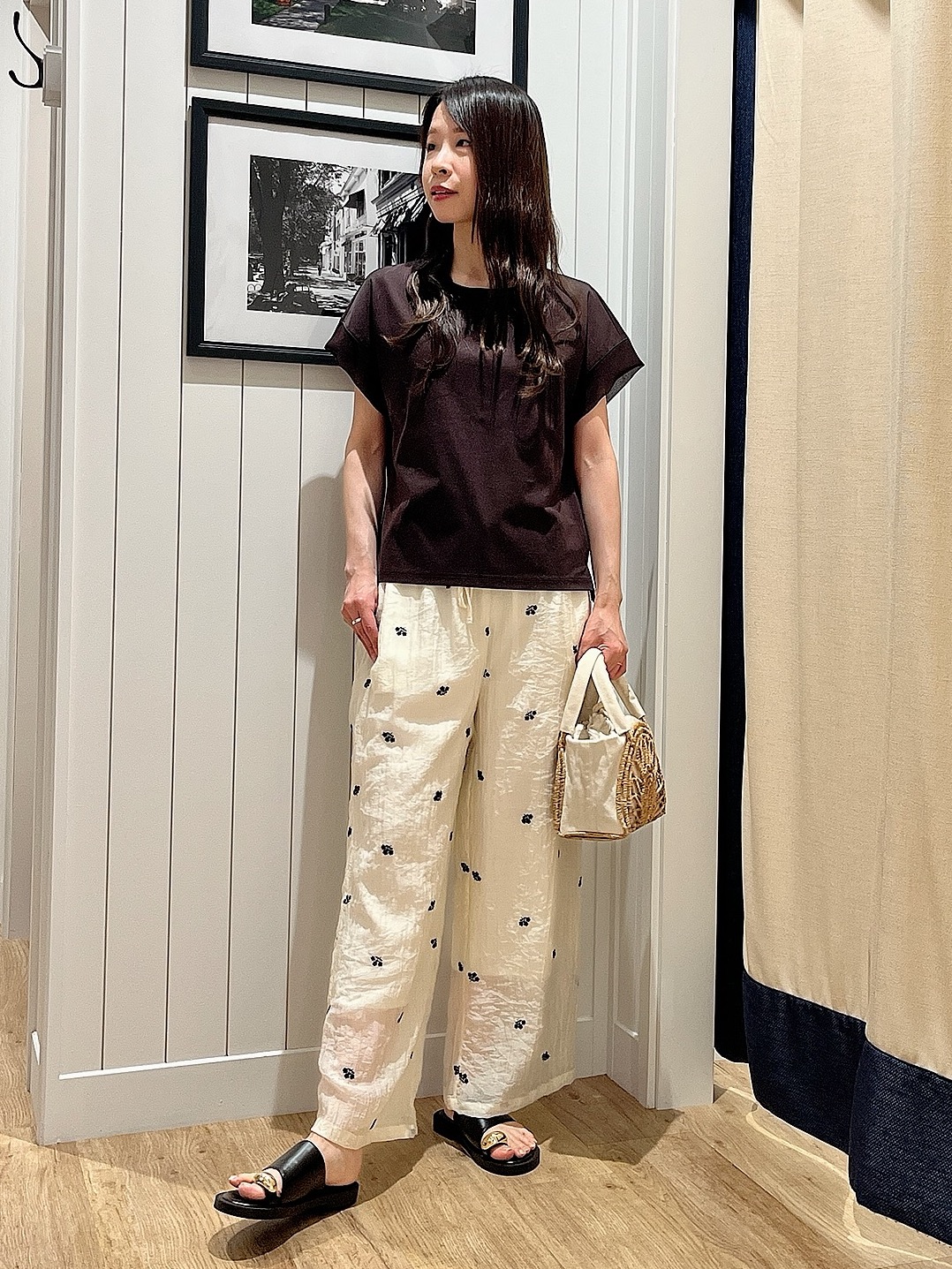 mihoさんの「Dessin｜【UVカット/接触冷感】美光沢カットソー」を使ったコーディネート