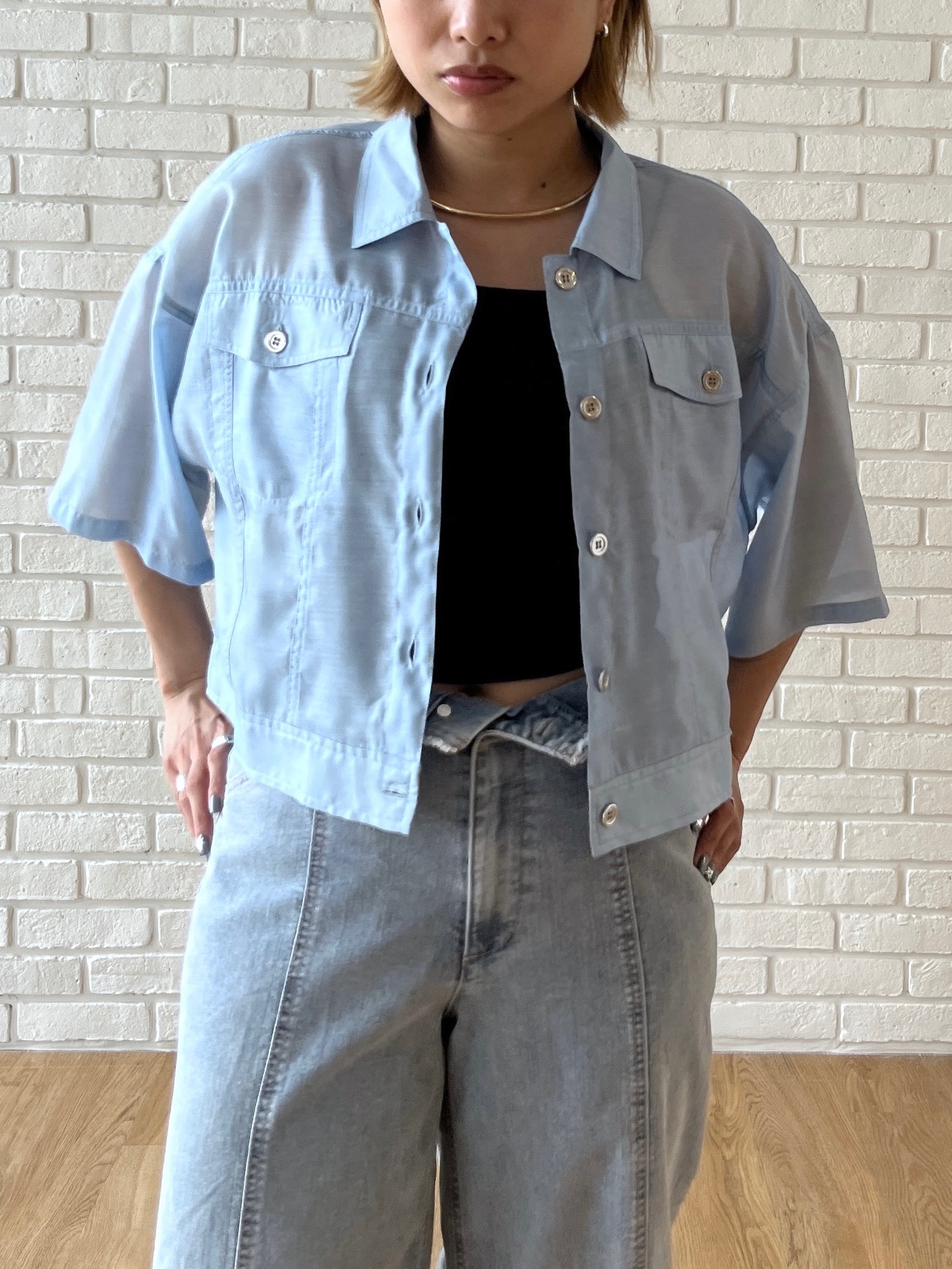 Harukaさんの「INDIVI｜ハイウエストカットオフデニム」を使ったコーディネート