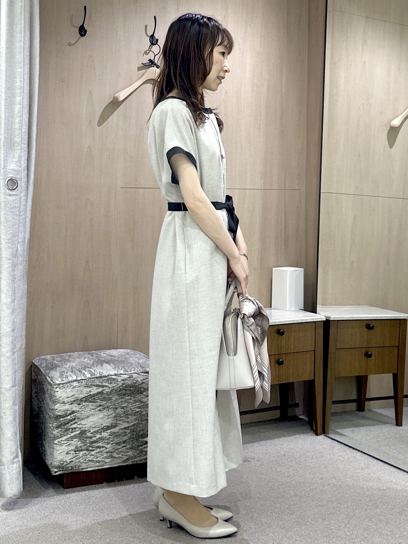 Miwaさんの「UNTITLED｜【アンサンブル可】ラメ混クルーネックカーディガン」を使ったコーディネート